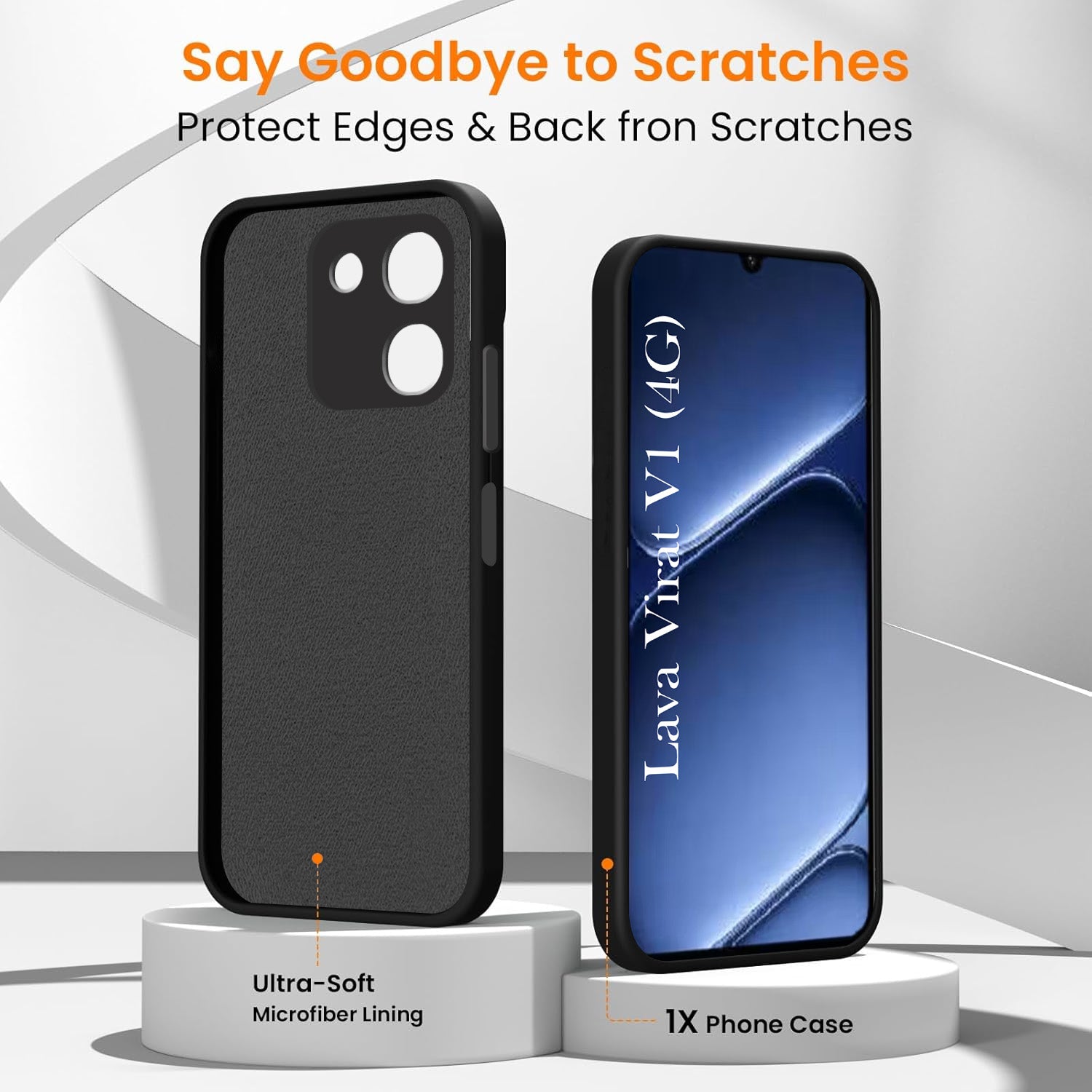 For Lava Virat V1 4G Back Cover Case Rubberised (Textured Grip Design| Micro-Fiber Cloth Inside | Slim and Light Weight | Soft Touch and Feel)