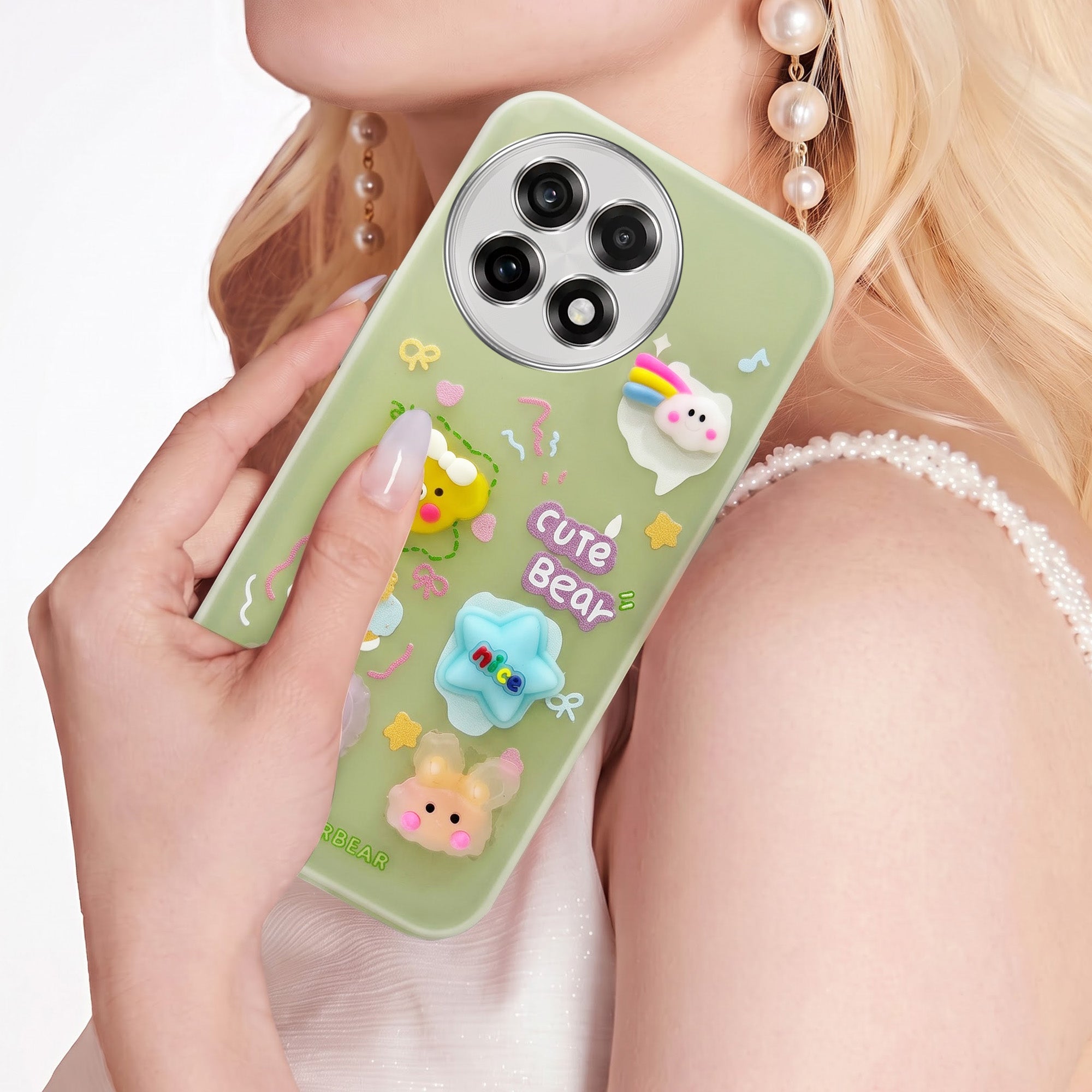 For OnePlus 13R Back Cover Case (3D Cute Cartoons | Hard Back Side Soft | Matte Premium Finish | HD Printing)
