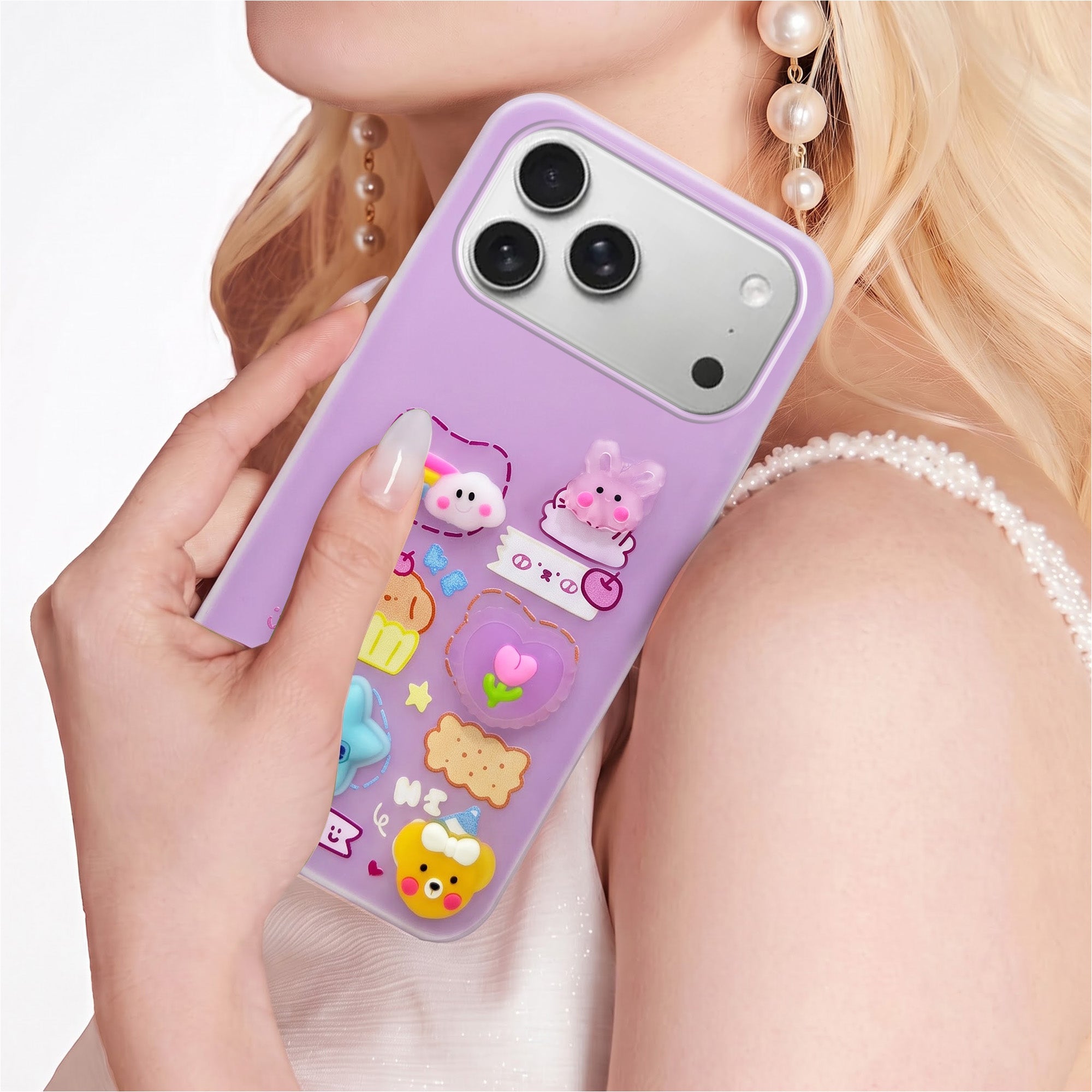 For Apple iPhone 17 Pro Back Cover Case (3D Cute Cartoons | Hard Back Side Soft | Matte Premium Finish | HD Printing)