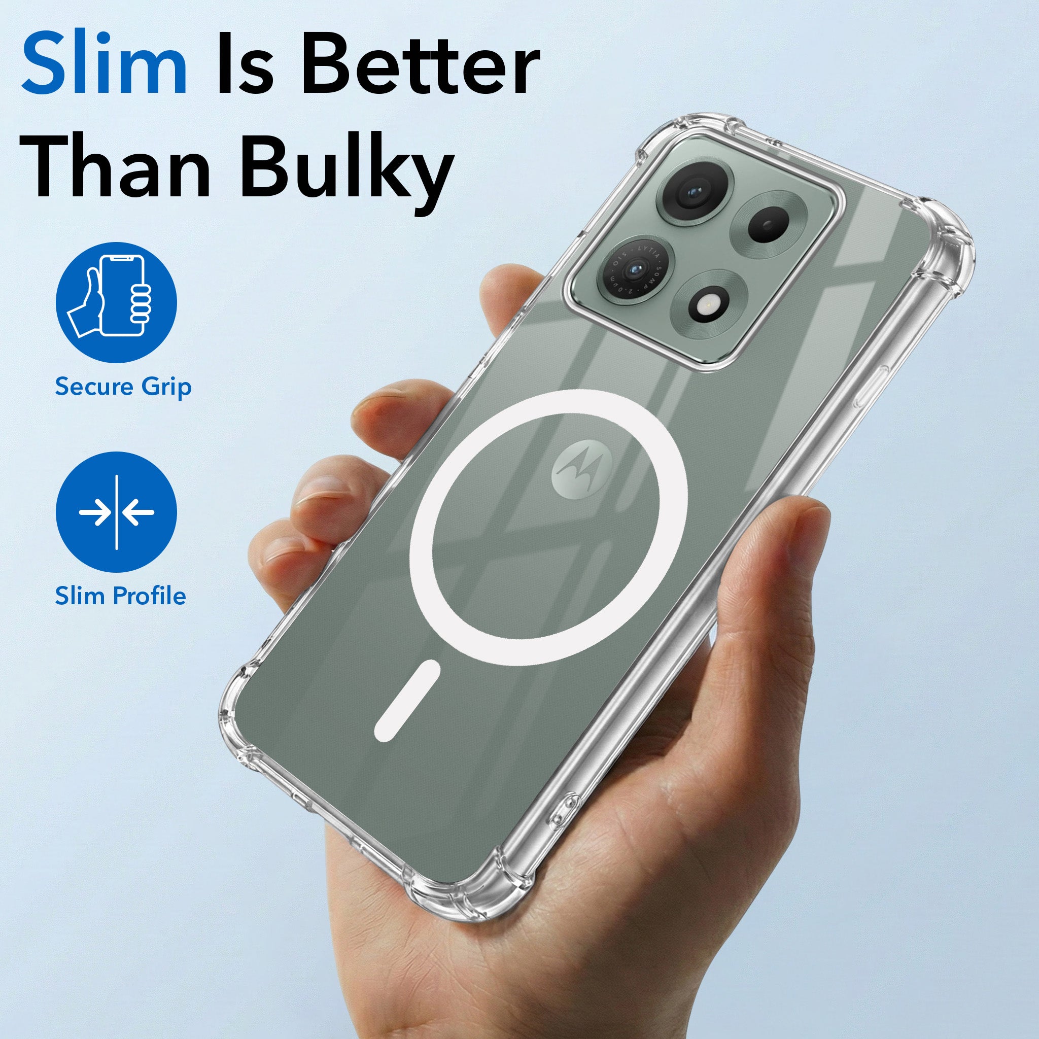 For Motorola Moto Edge 70 Max Back Cover Shockproof Crystal-Clear (Magsafe Wireless Support | Drop & Camera Protection | Hard Polycarbonate)