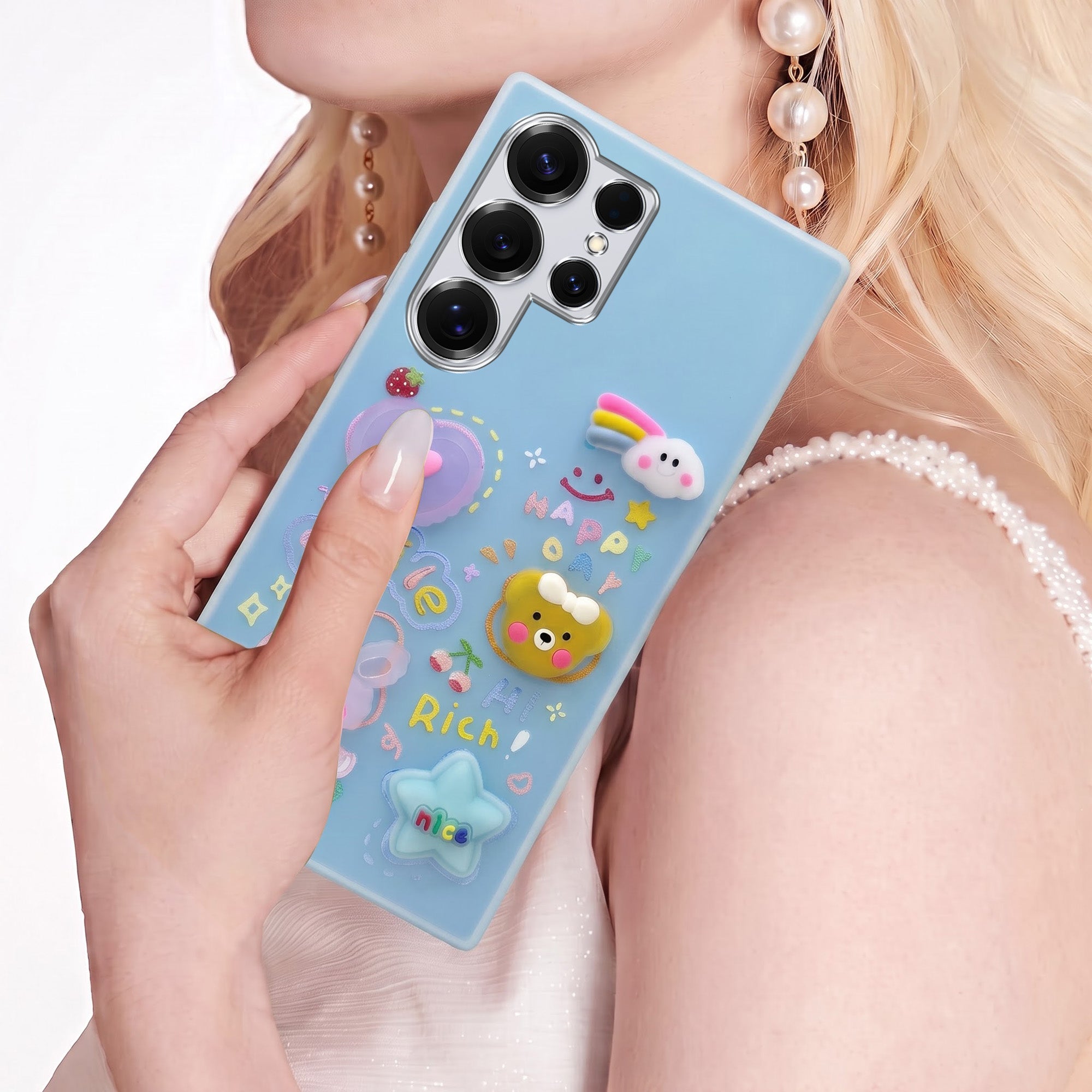 For Samsung Galaxy S25 Ultra Back Cover Case (3D Cute Cartoons | Hard Back Side Soft | Matte Premium Finish | HD Printing)