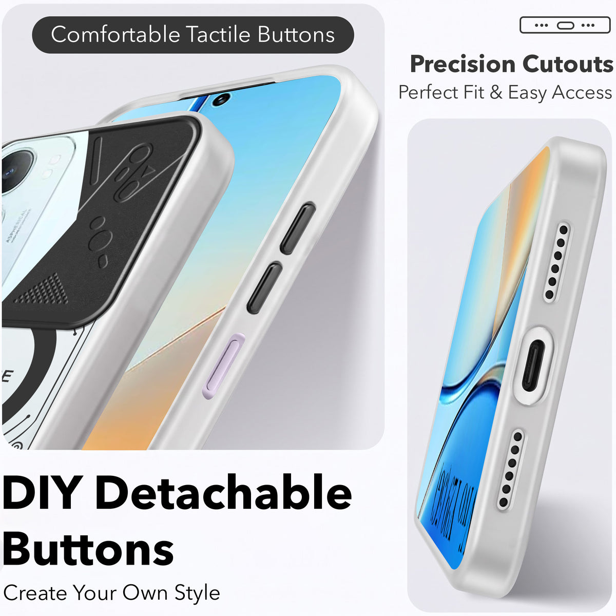 For Vivo Y29 Metallic Back Cover Case (Metallic Camera Protection & Buttons | Translucent Milky Shade | Hard Polycarbonate)