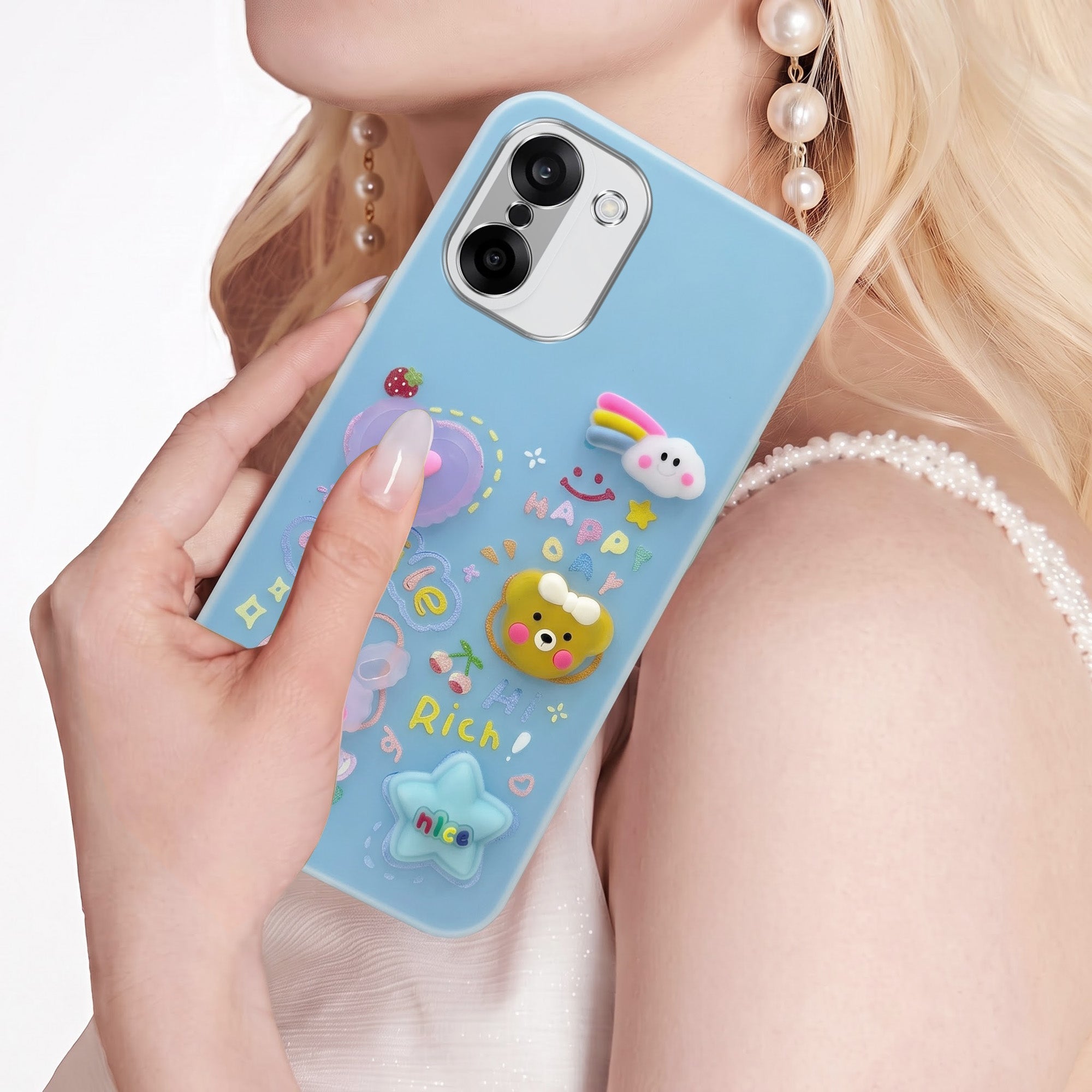 For Oneplus Nord CE 5 Back Cover Case (3D Cute Cartoons | Hard Back Side Soft | Matte Premium Finish | HD Printing)