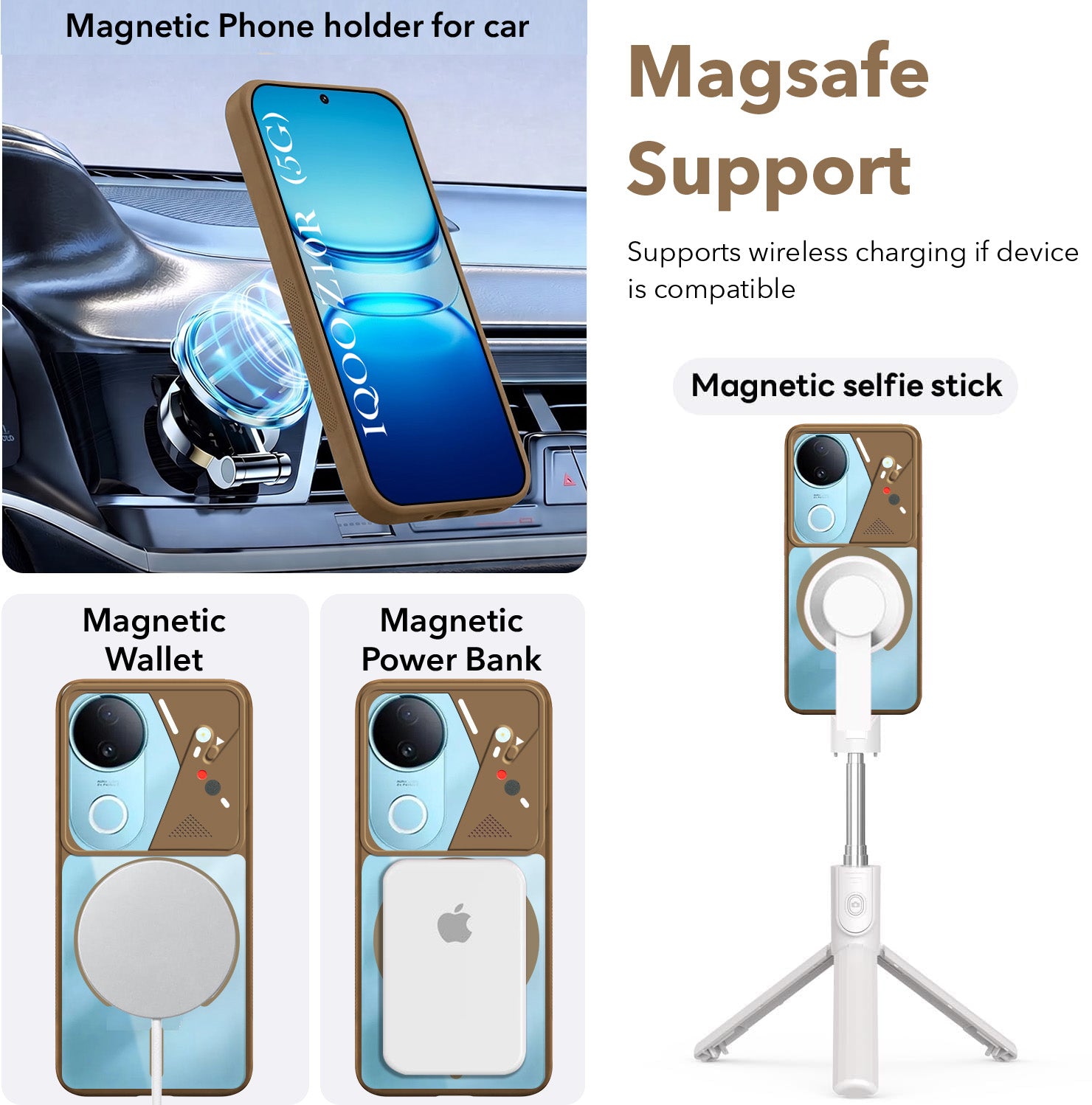 For Vivo iQOO Z10R Back Cover Case Lifetime Anti-Yellow Clear (Camera Protection | Side Grip | Wireless MagSafe Compatible)