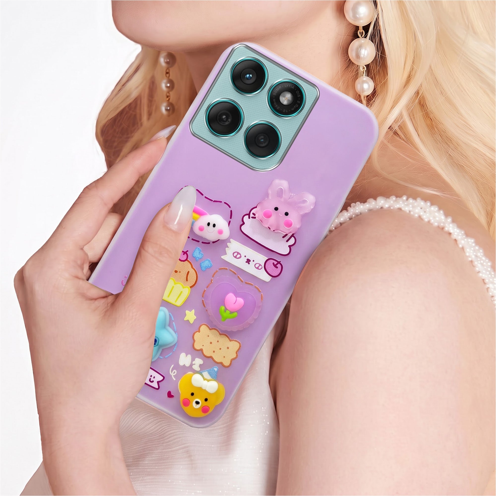For Motorola Moto Edge 60 Fusion Back Cover Case (3D Cute Cartoons | Hard Back Side Soft | Matte Premium Finish | HD Printing)