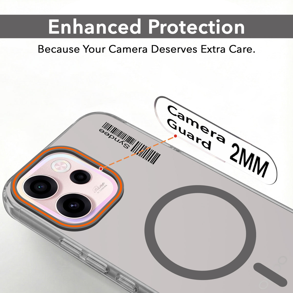 For Oppo Reno 15c Back Cover Case (Soft Touch | Camera Bump Protection | MagSafe Compatible | Matte Finish)
