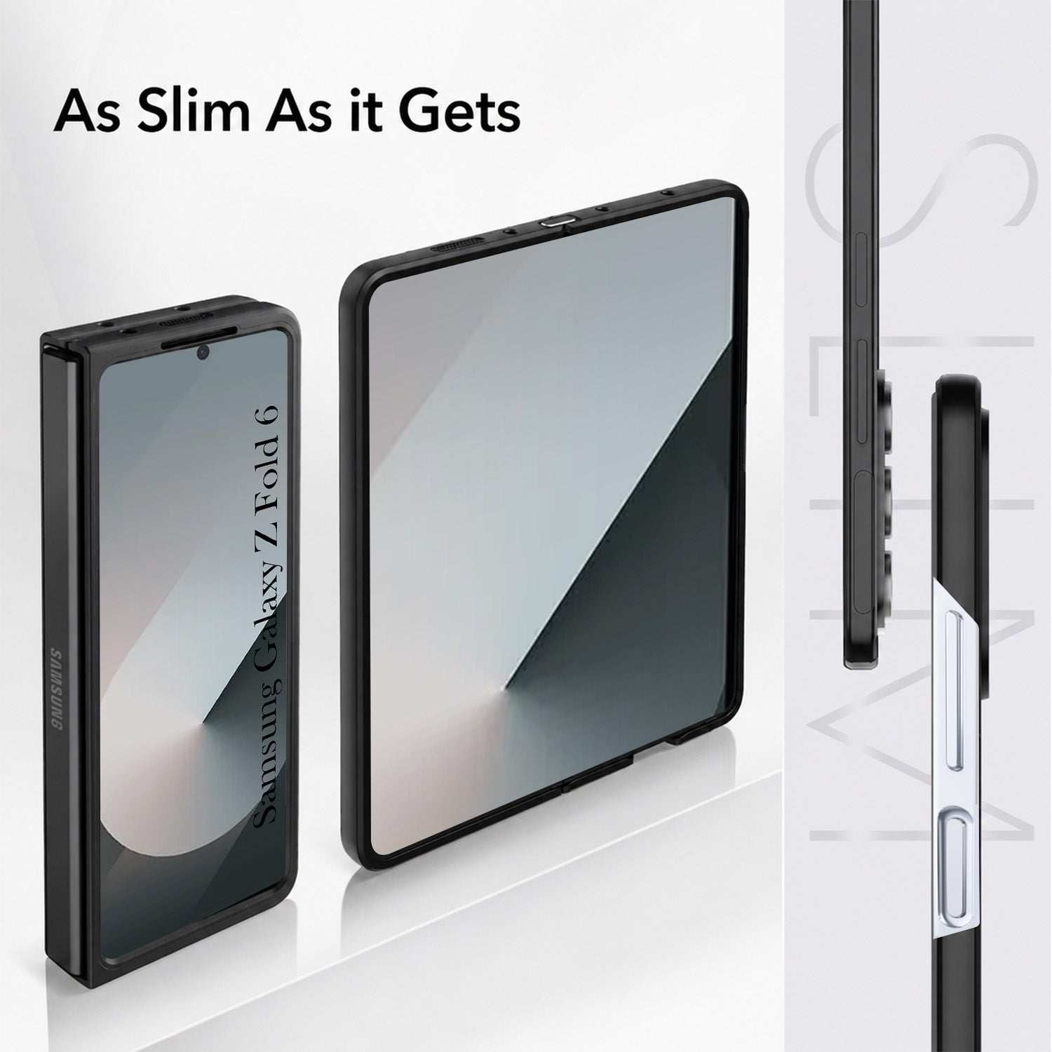For Samsung Galaxy Z Fold 6 Back Case Cover Premium Genuine Leather (Integrated Front Screen Protector | Inside Microfiber Cloth)