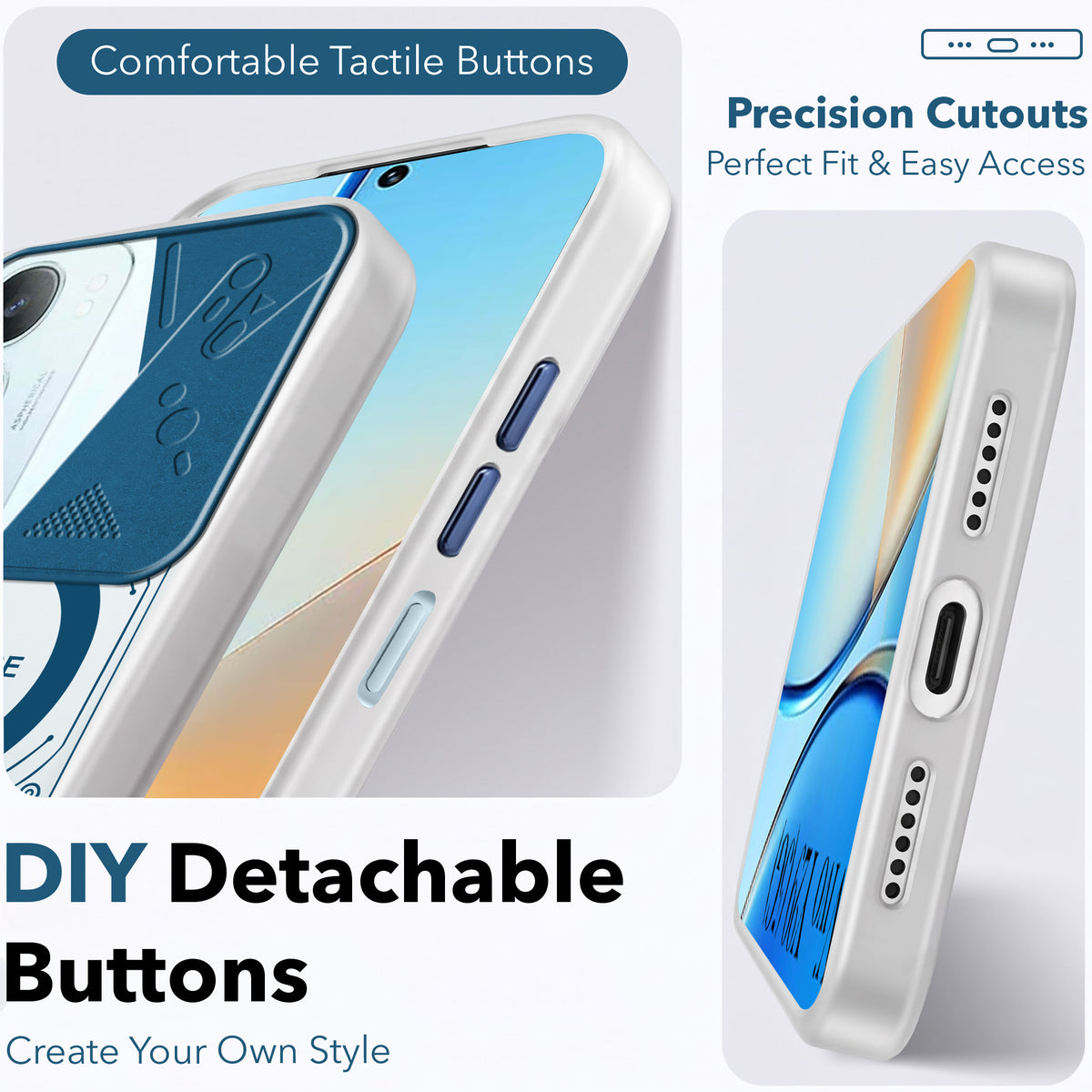 For Vivo Y29 Metallic Back Cover Case (Metallic Camera Protection & Buttons | Translucent Milky Shade | Hard Polycarbonate)