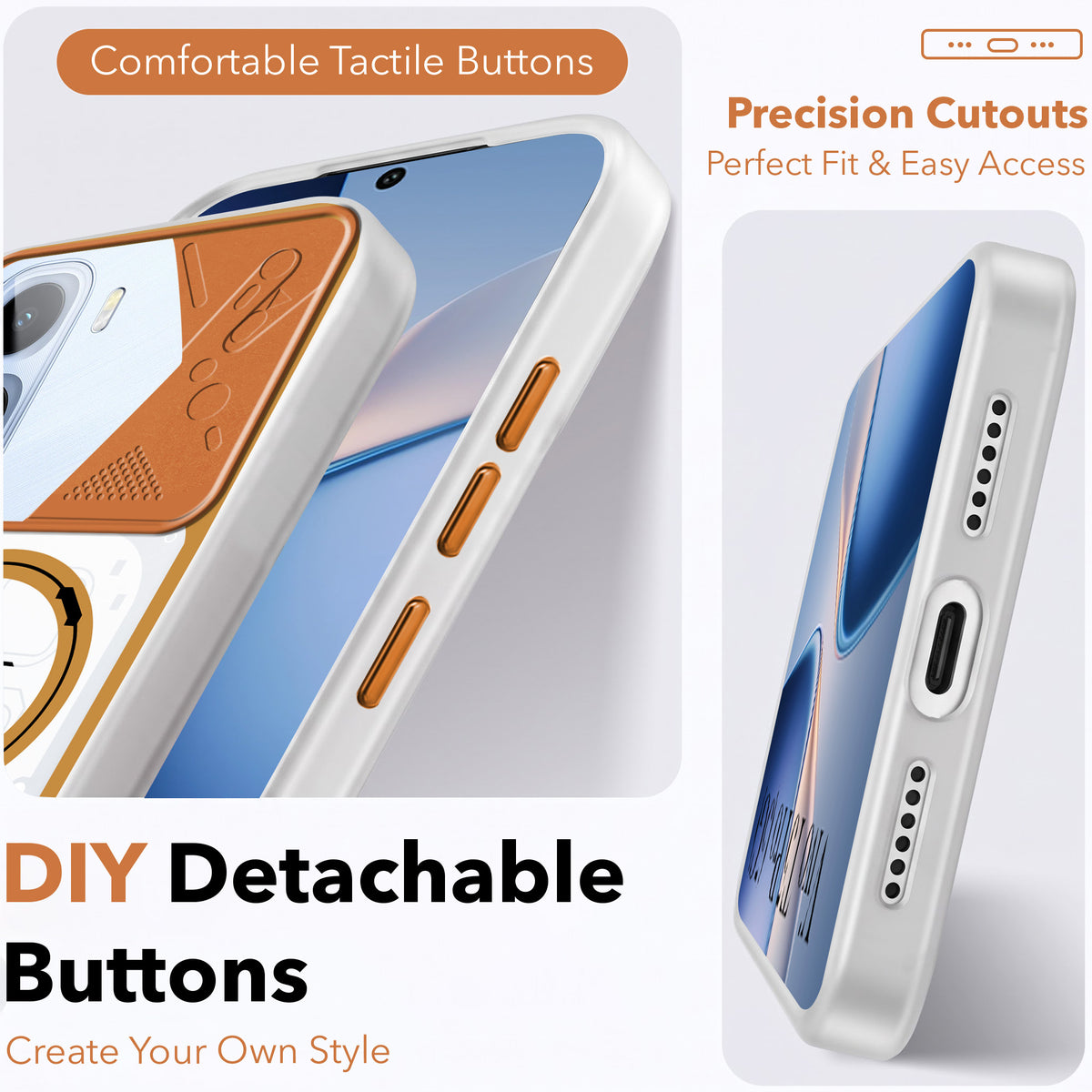 For Vivo T5 Pro 5G Metallic Back Cover Case (Metallic Camera Protection & Buttons | Translucent Milky Shade | Hard Polycarbonate)