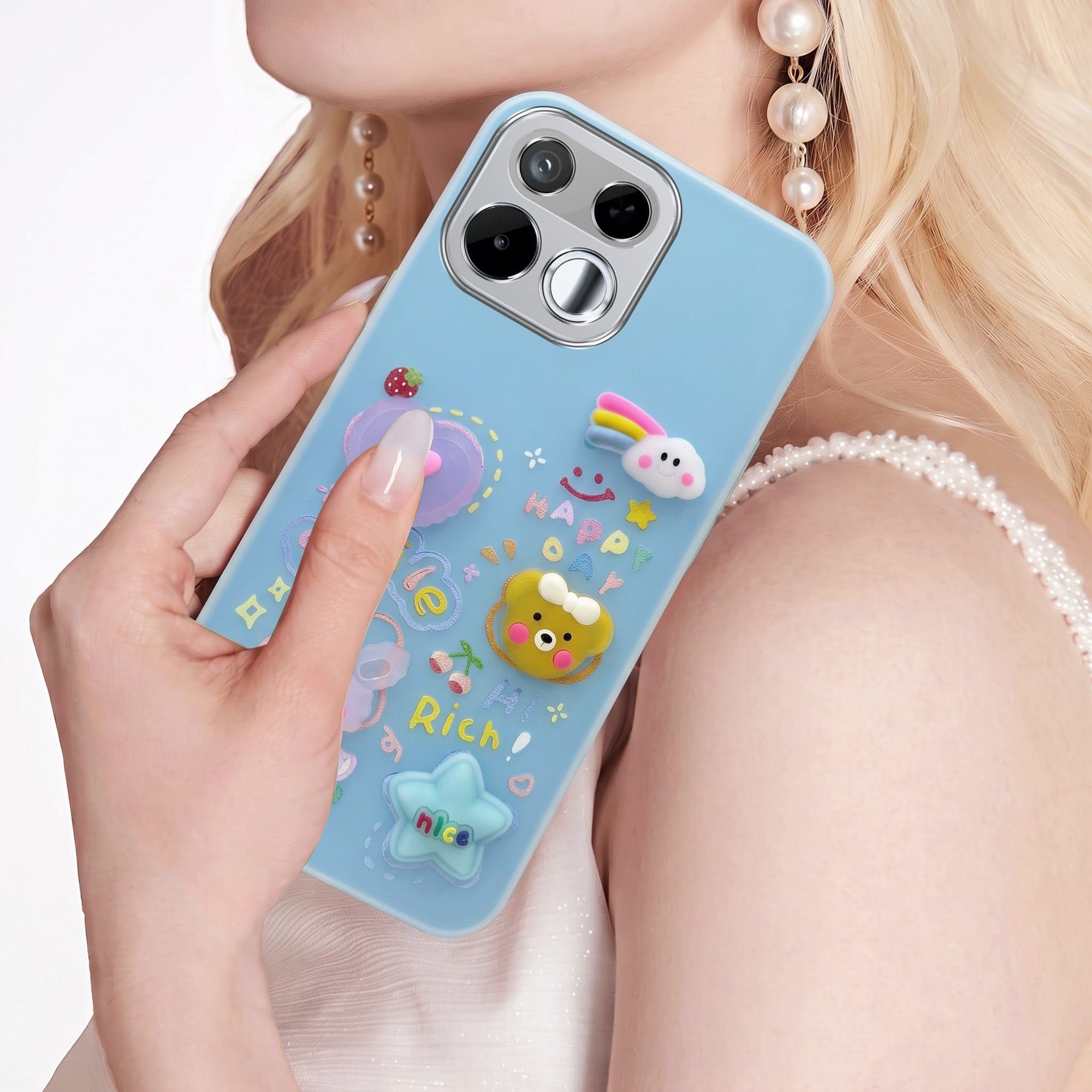 For Realme 16T 5G Back Cover Case (3D Cute Cartoons | Hard Back Side Soft | Matte Premium Finish | HD Printing)