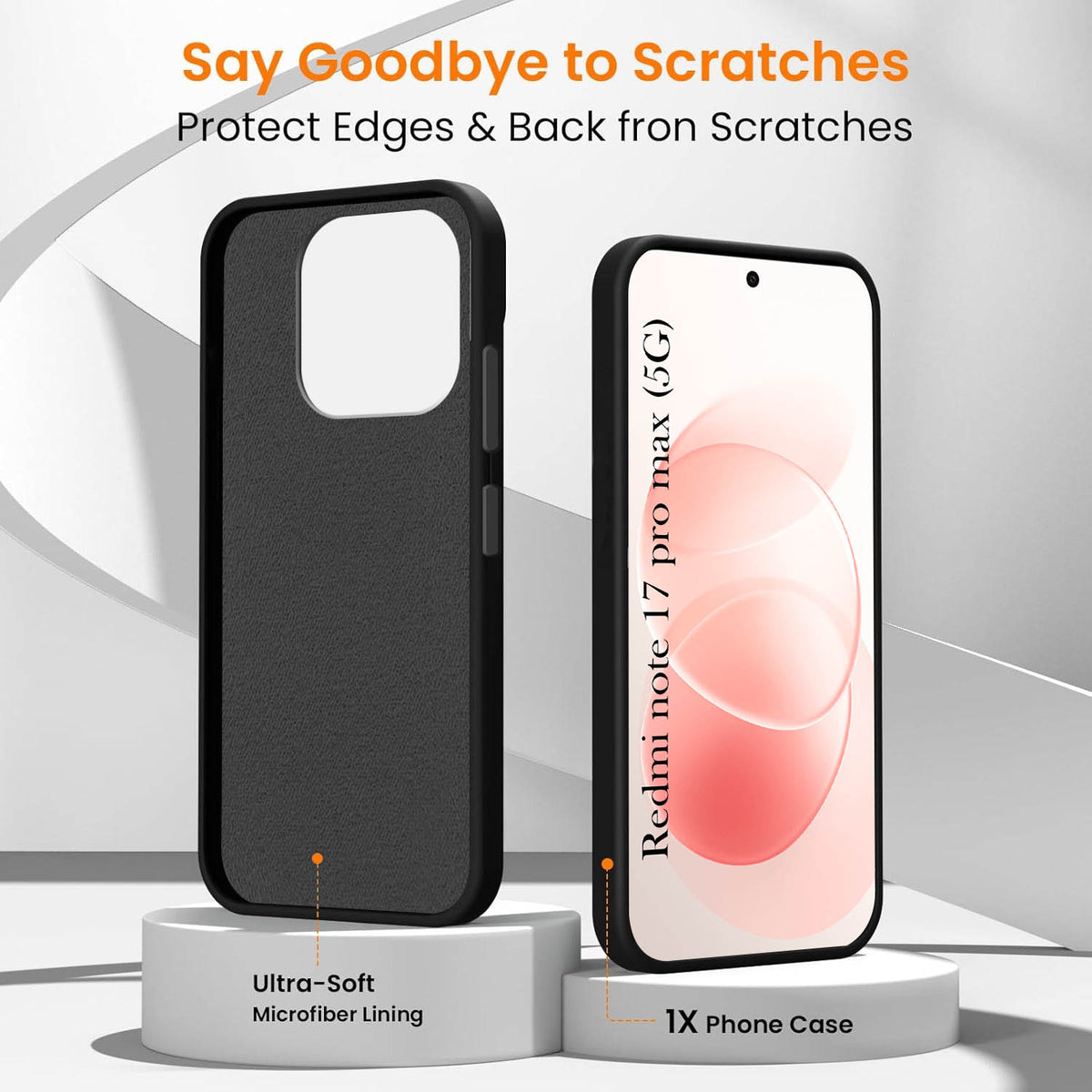 For Redmi Note 17 Pro Max 5G Back Cover Case Rubberised (Textured Grip Design| Micro-Fiber Cloth Inside | Slim and Light Weight | Soft Touch and Feel)