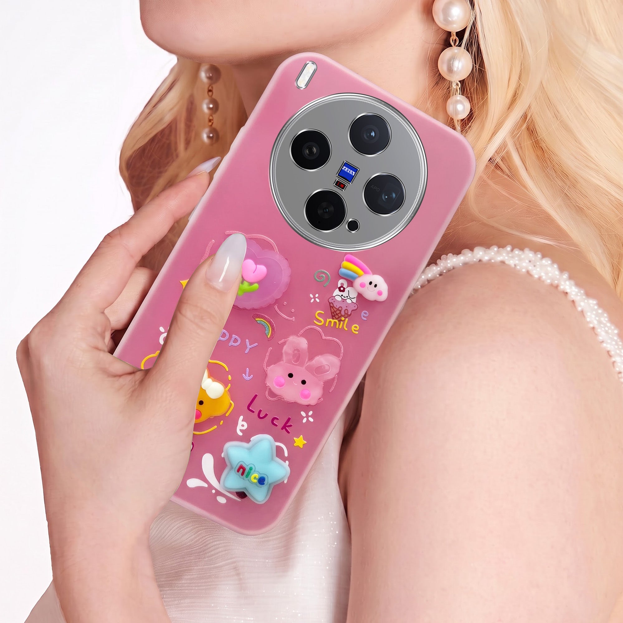 For Vivo X300 5G Back Cover Case (3D Cute Cartoons | Hard Back Side Soft | Matte Premium Finish | HD Printing)