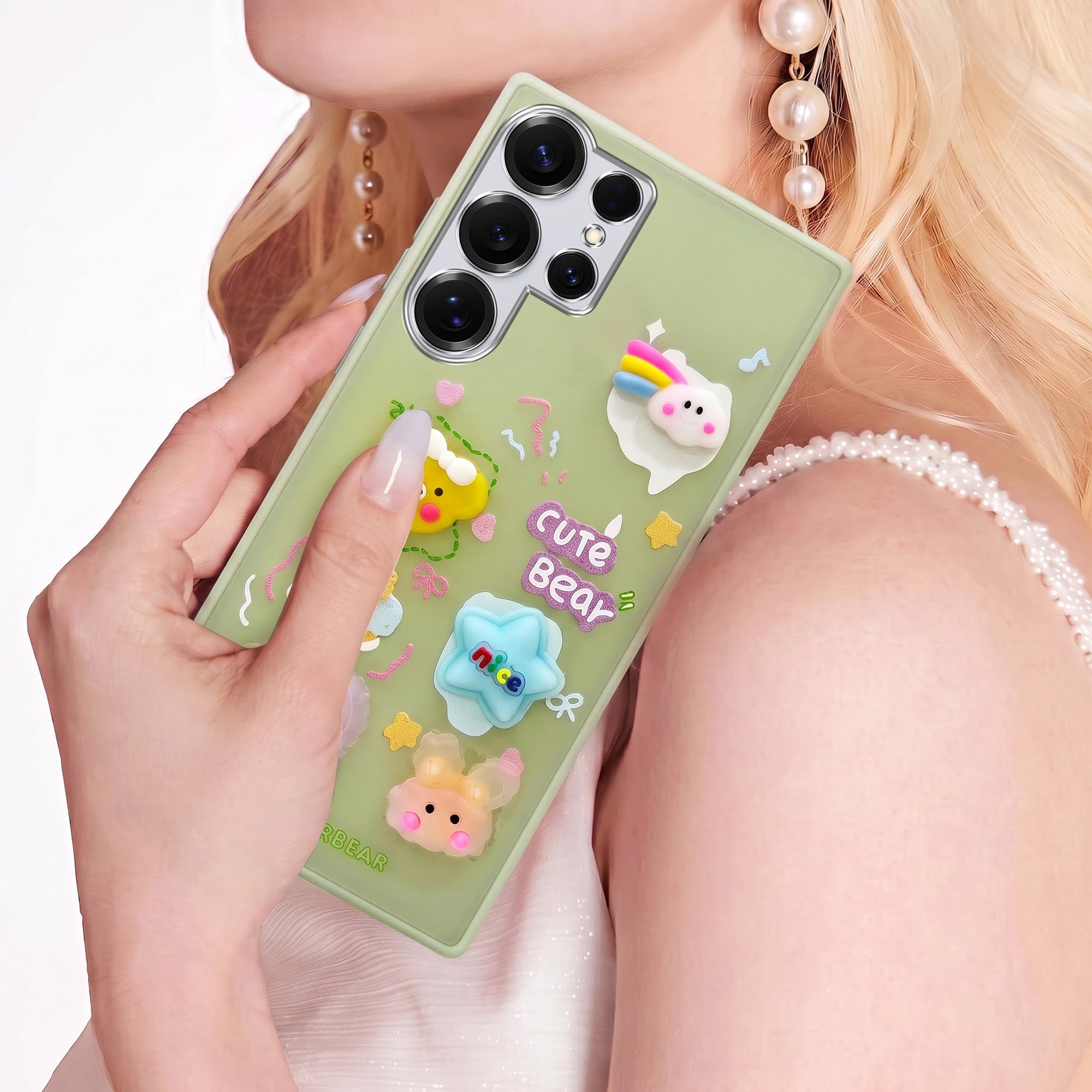 For Samsung Galaxy S25 Ultra Back Cover Case (3D Cute Cartoons | Hard Back Side Soft | Matte Premium Finish | HD Printing)