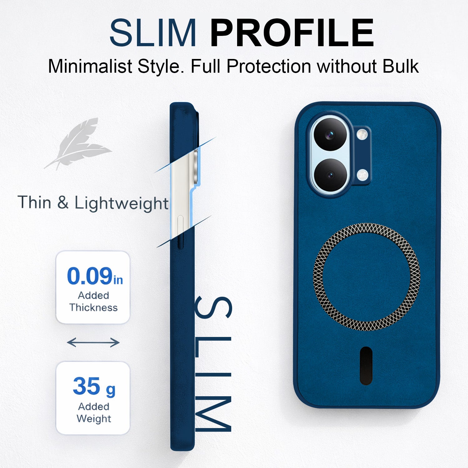 For Poco X8 Pro Max 5G Back Cover Case Leather Finish (MagSafe Compatible Wireless Charging | Soft Touch | Camera Bump Protection)