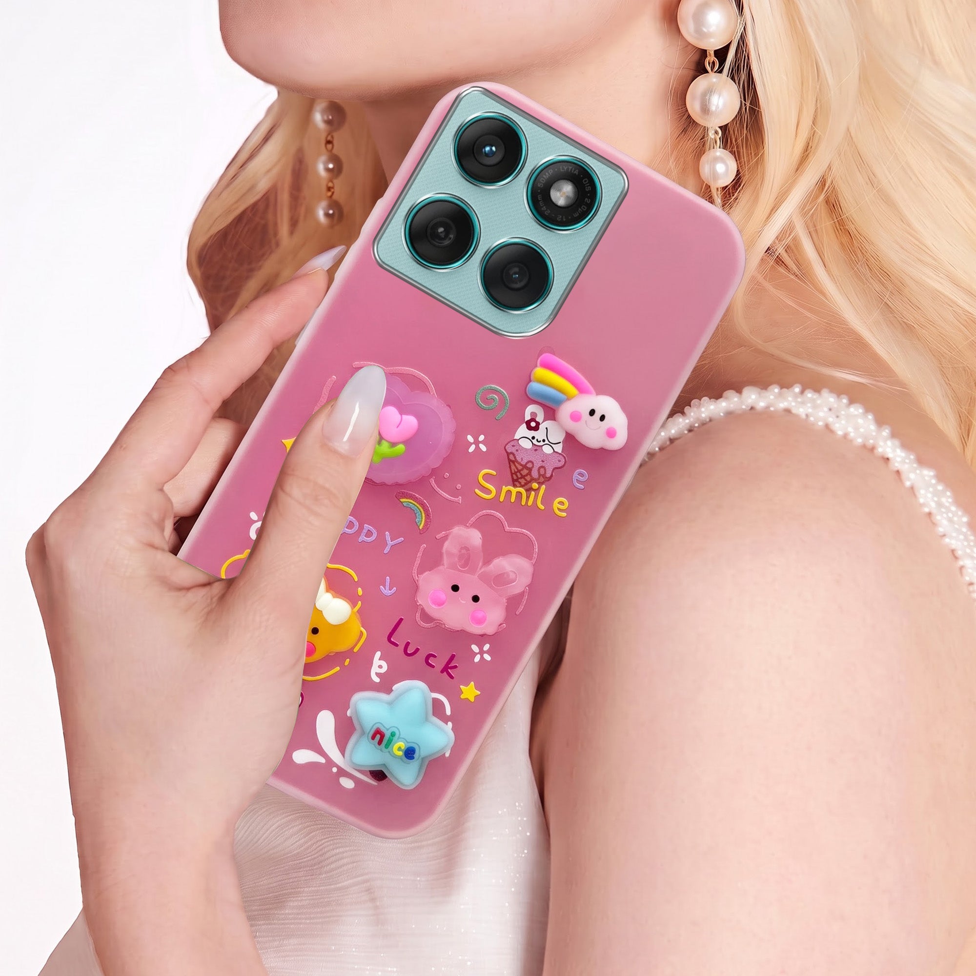 For Motorola Moto Edge 60 Back Cover Case (3D Cute Cartoons | Hard Back Side Soft | Matte Premium Finish | HD Printing)