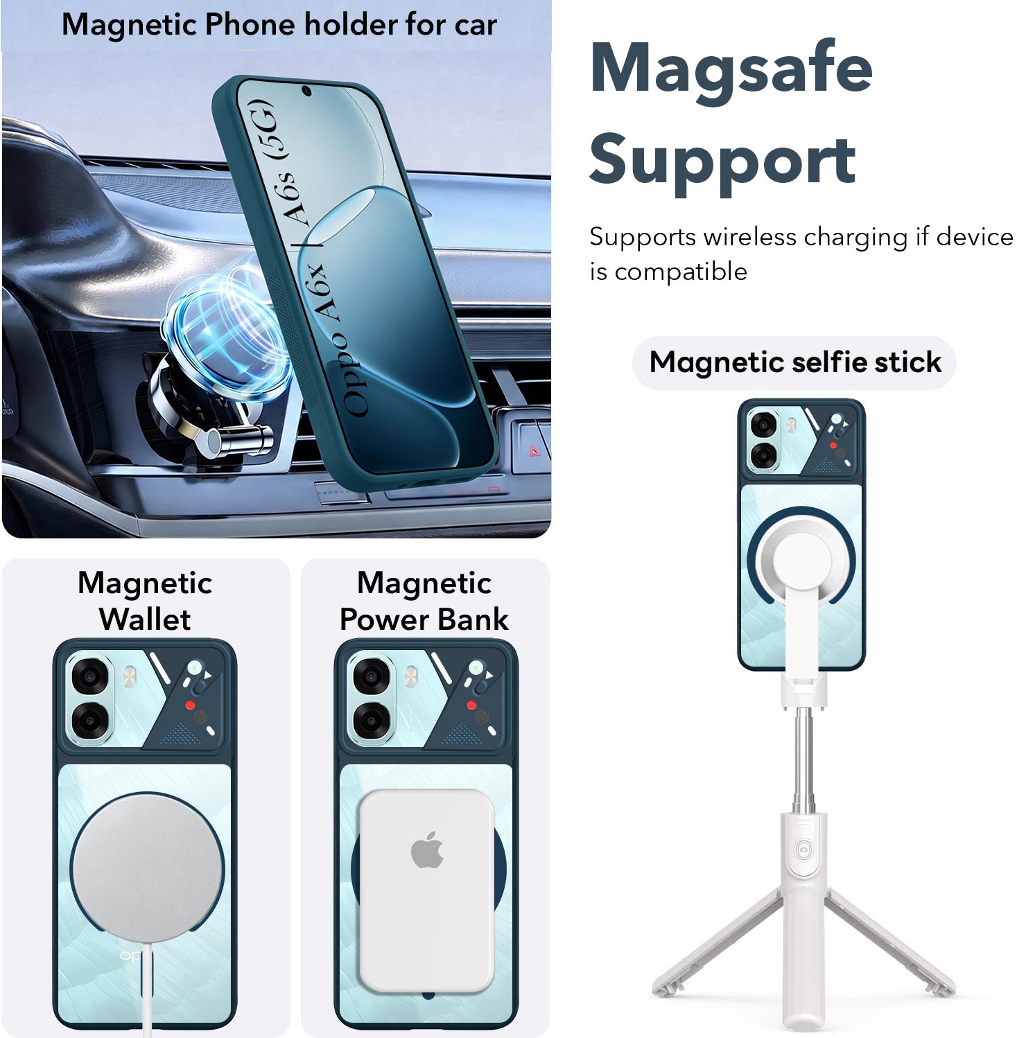 For Oppo A6X | Oppo A6S Back Cover Case Lifetime Anti-Yellow Clear (Camera Protection | Side Grip | Wireless MagSafe Compatible)