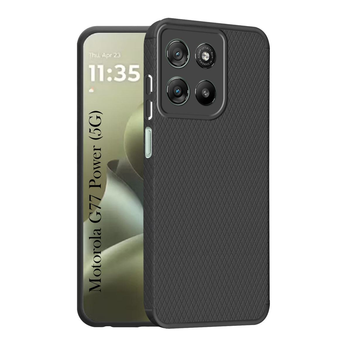 For Motorola Moto G77 Power Back Cover Case Liquid Silicone (Camera Protection | Side Grip Texture | Soft and Flexible)