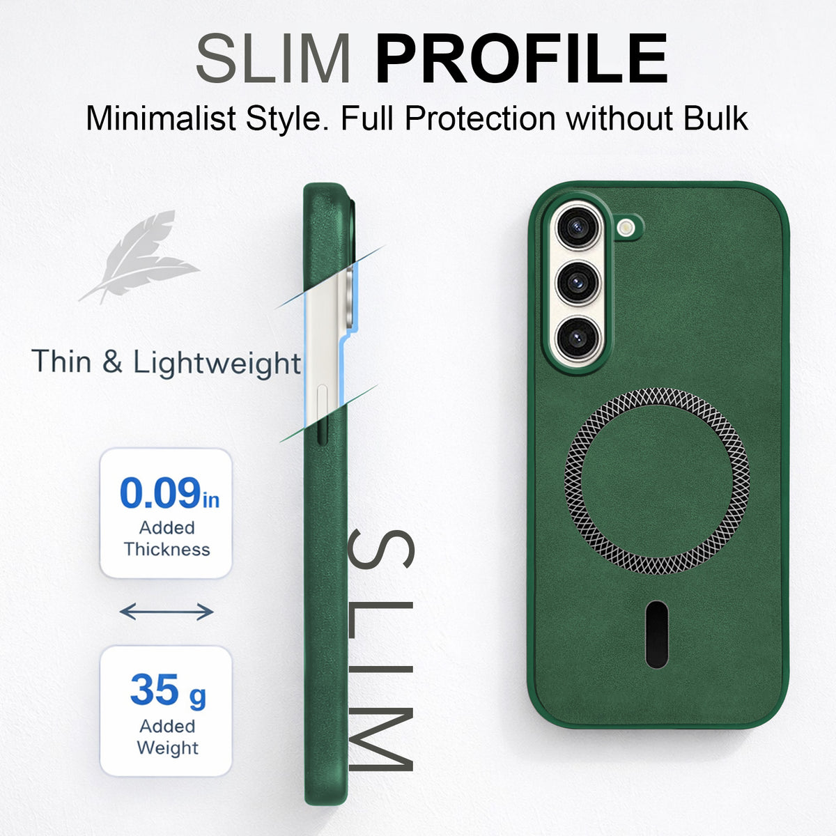 For Samsung Galaxy S23 Plus 5G Back Cover Case Leather Finish (MagSafe Compatible Wireless Charging | Soft Touch | Camera Bump Protection)