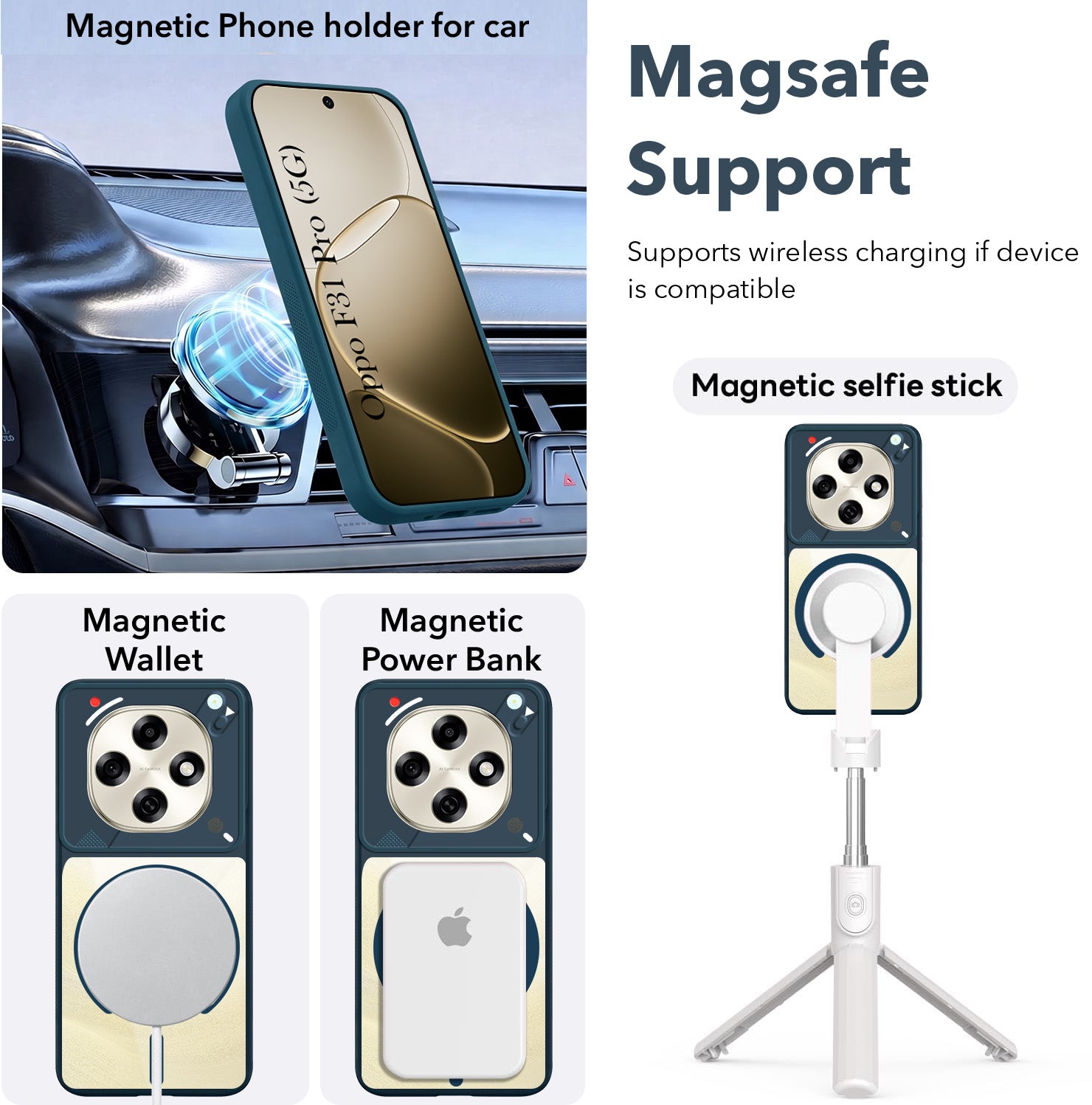 For Oppo F31 Pro Back Cover Case Lifetime Anti-Yellow Clear (Camera Protection | Side Grip | Wireless MagSafe Compatible)