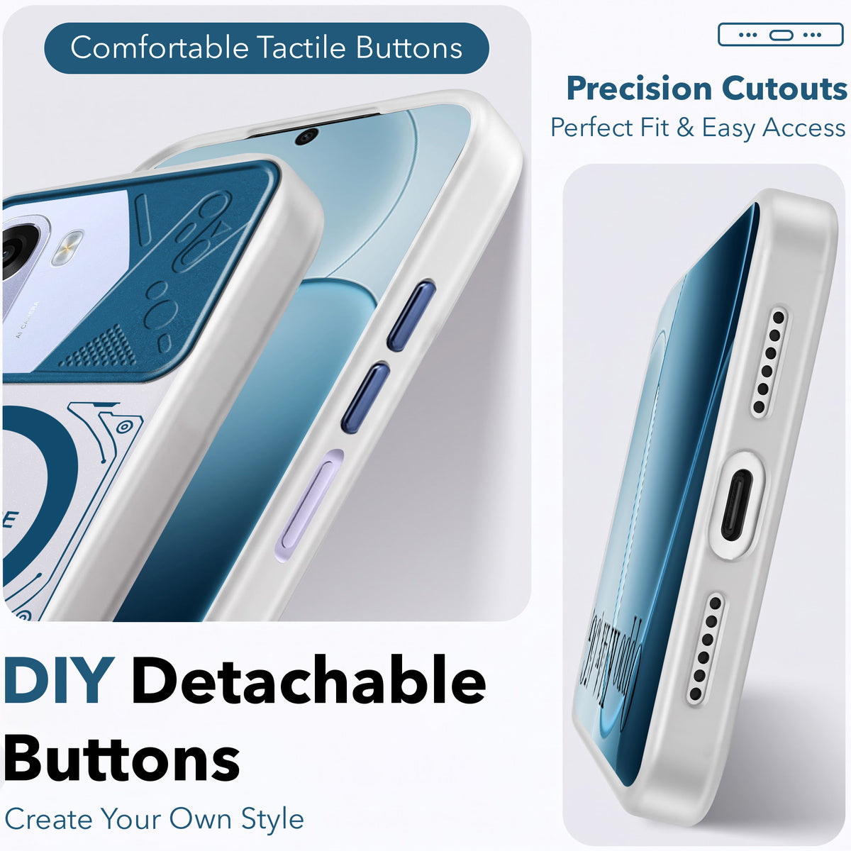 For Oppo K14x 5G Metallic Back Cover Case (Metallic Camera Protection & Buttons | Translucent Milky Shade | Hard Polycarbonate)