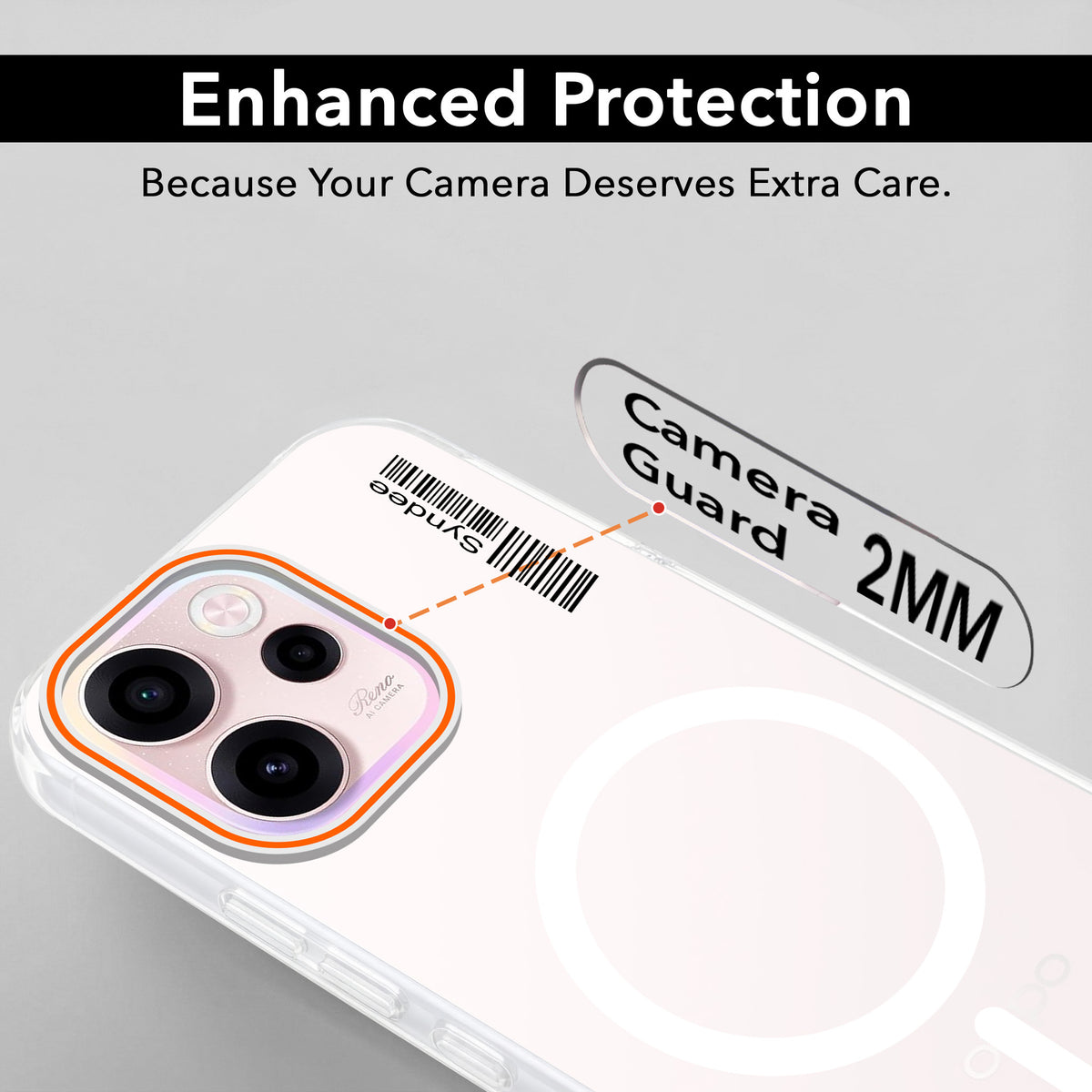 For Oppo Reno 15c Back Cover Case (Soft Touch | Camera Bump Protection | MagSafe Compatible | Matte Finish)
