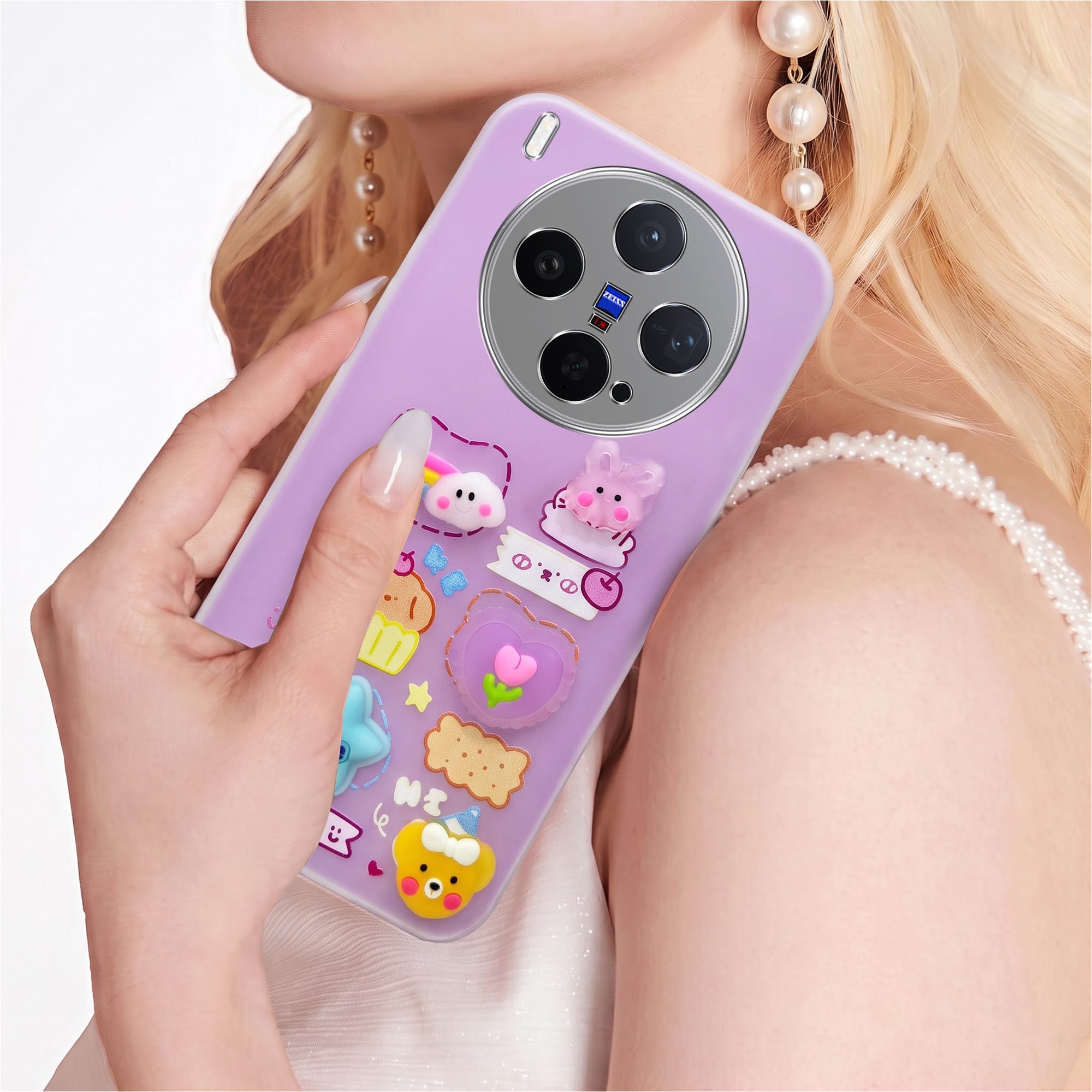 For Vivo X300 5G Back Cover Case (3D Cute Cartoons | Hard Back Side Soft | Matte Premium Finish | HD Printing)