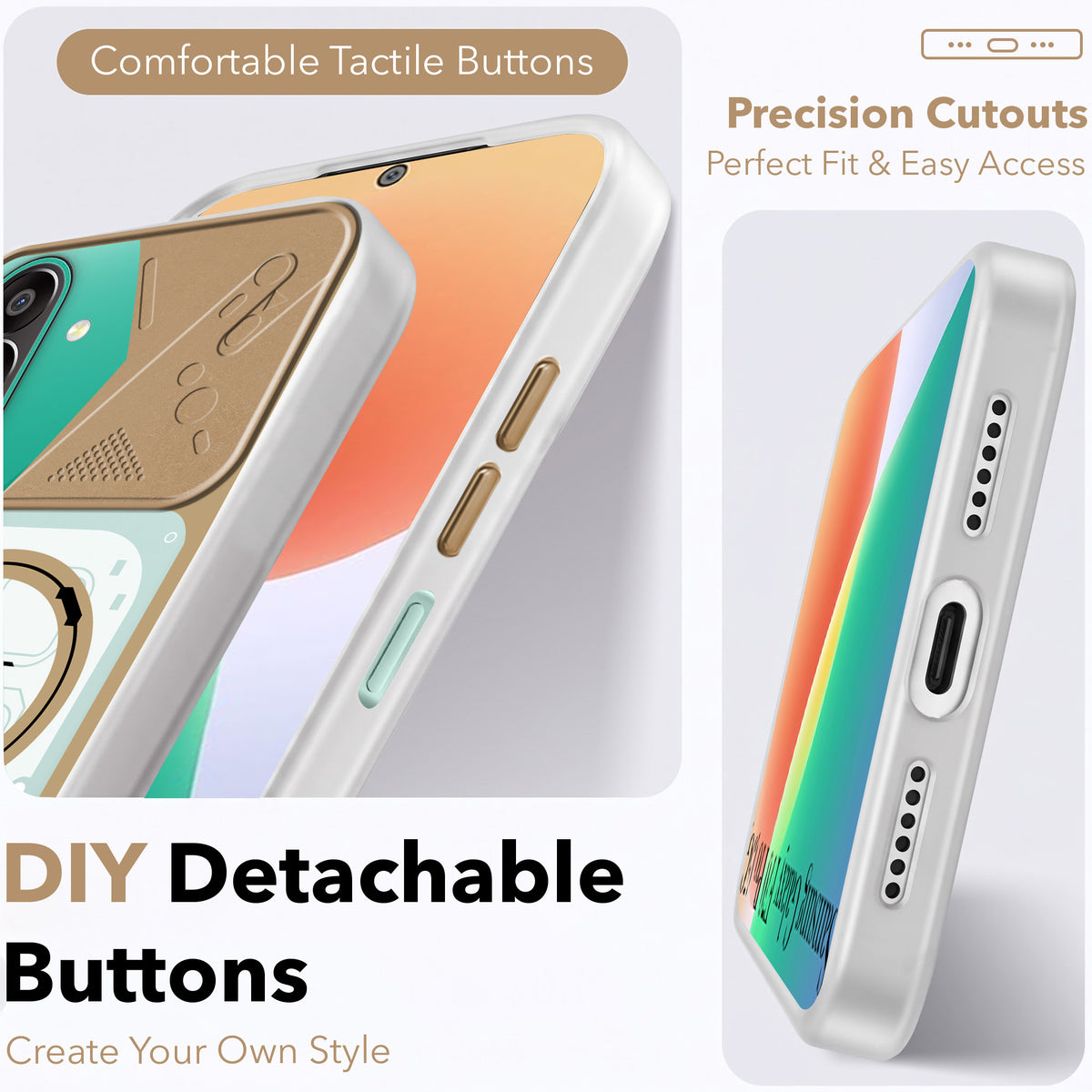 For Samsung Galaxy F70 Pro 5G Metallic Back Cover Case (Metallic Camera Protection & Buttons | Translucent Milky Shade | Hard Polycarbonate)