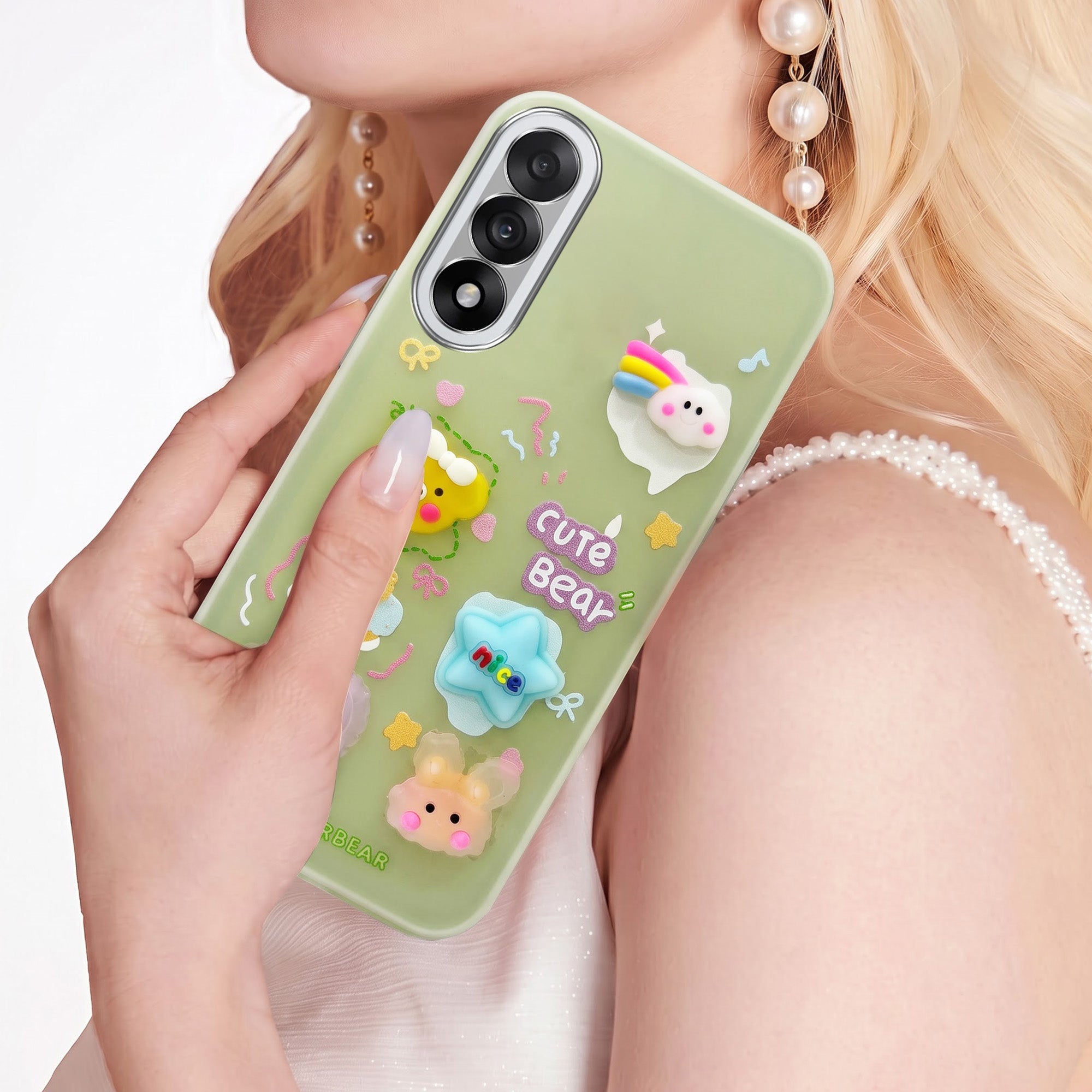 For Oneplus Nord 5 Back Cover Case (3D Cute Cartoons | Hard Back Side Soft | Matte Premium Finish | HD Printing)