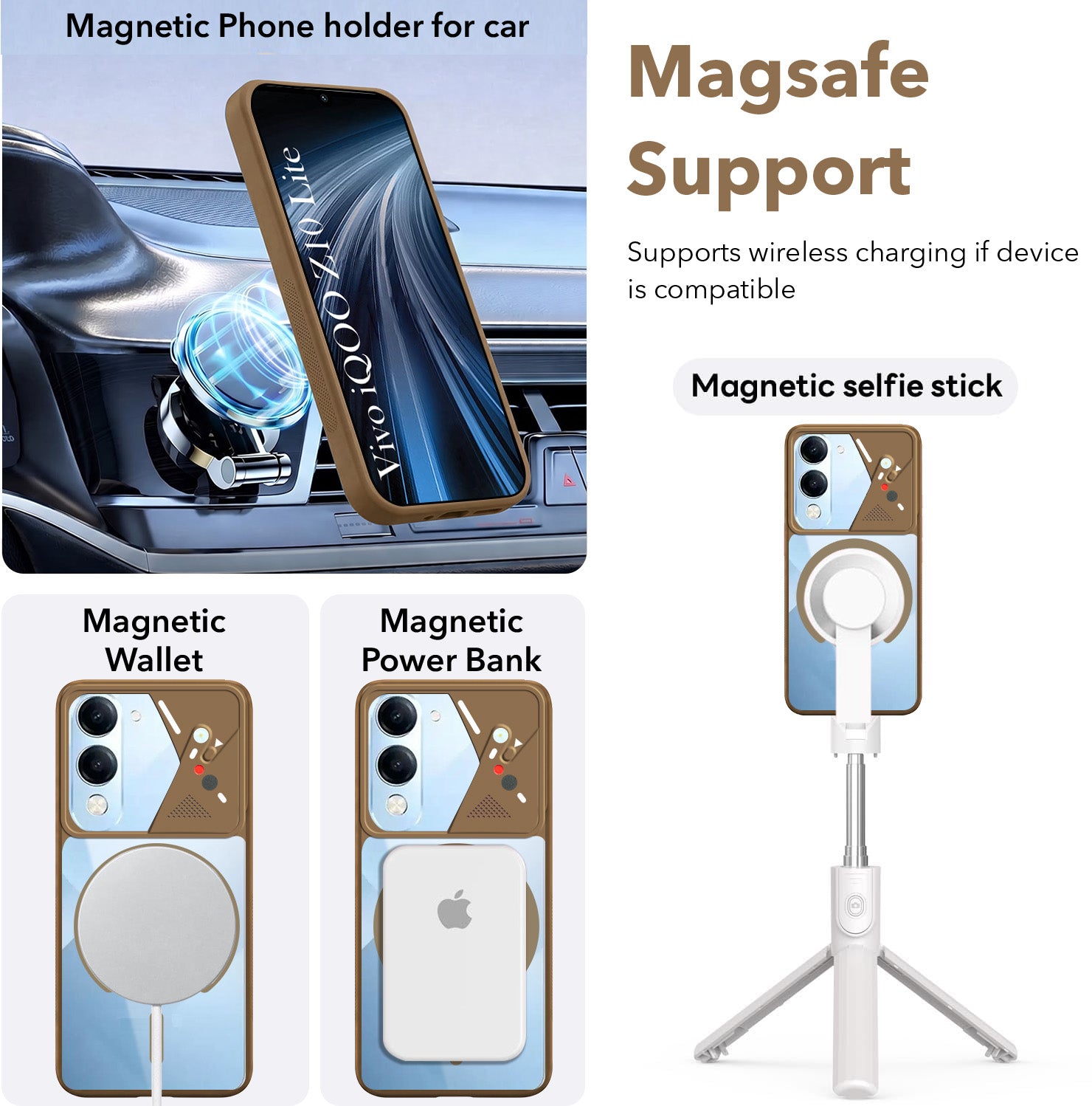 For Vivo iQOO Z10 Lite Back Cover Case Lifetime Anti-Yellow Clear (Camera Protection | Side Grip | Wireless MagSafe Compatible)