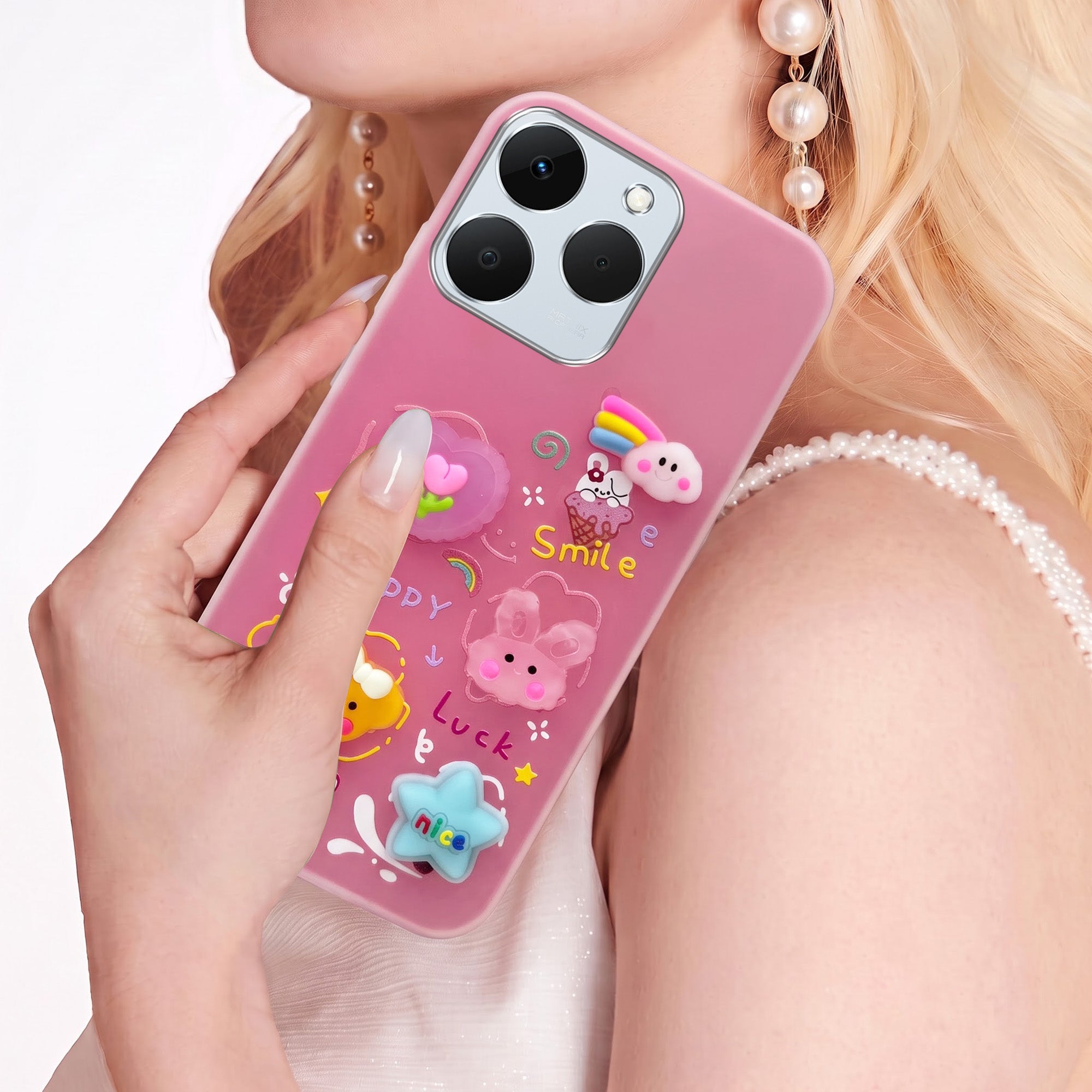 For Realme 15T | Realme Narzo 90 Back Cover Case (3D Cute Cartoons | Hard Back Side Soft | Matte Premium Finish | HD Printing)