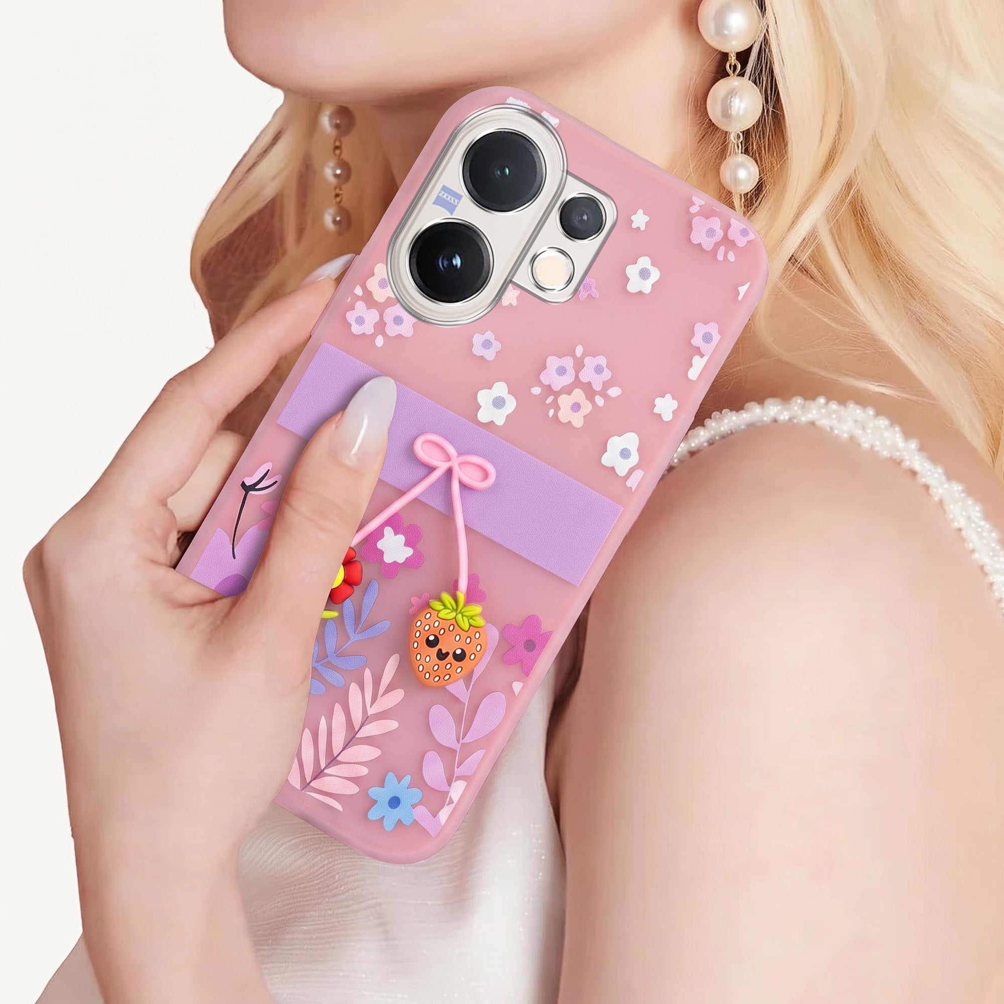 For Vivo V60 | Vivo T4 Pro Back Cover Case (3D Cute Cartoons | Hard Back Side Soft | Matte Premium Finish | HD Printing)