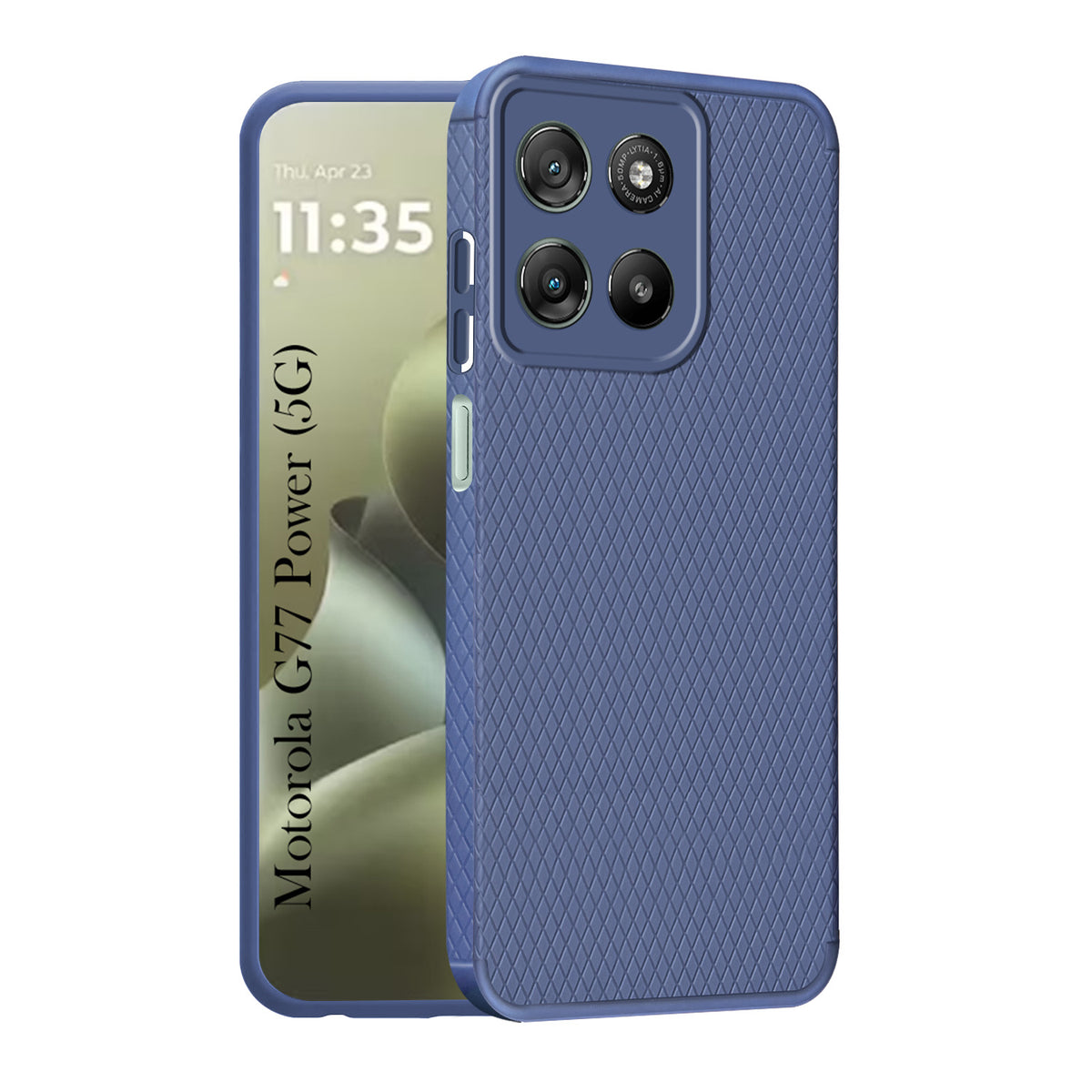 For Motorola Moto G77 Power Back Cover Case Liquid Silicone (Camera Protection | Side Grip Texture | Soft and Flexible)