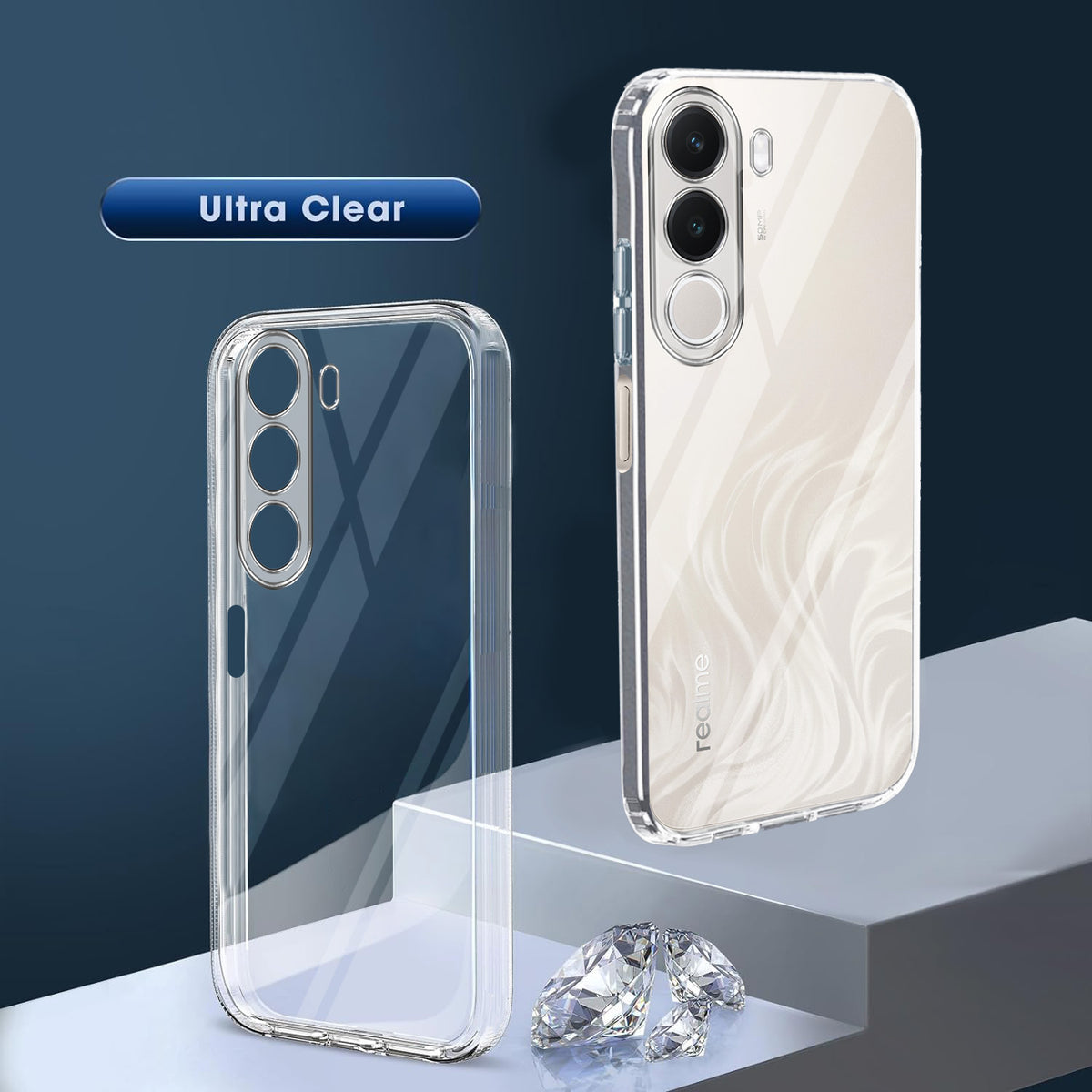 For Realme C100X Back Cover Case Silicone (Clear Shockproof Case with Camera Protection | Soft and Flexible | Transparent)