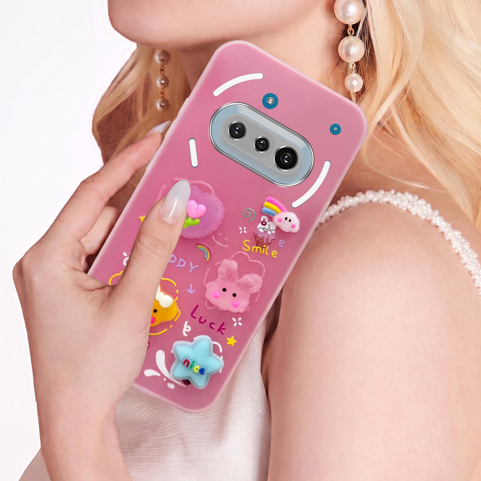 For Nothing Phone 3A 5G Back Cover Case (3D Cute Cartoons | Hard Back Side Soft | Matte Premium Finish | HD Printing)