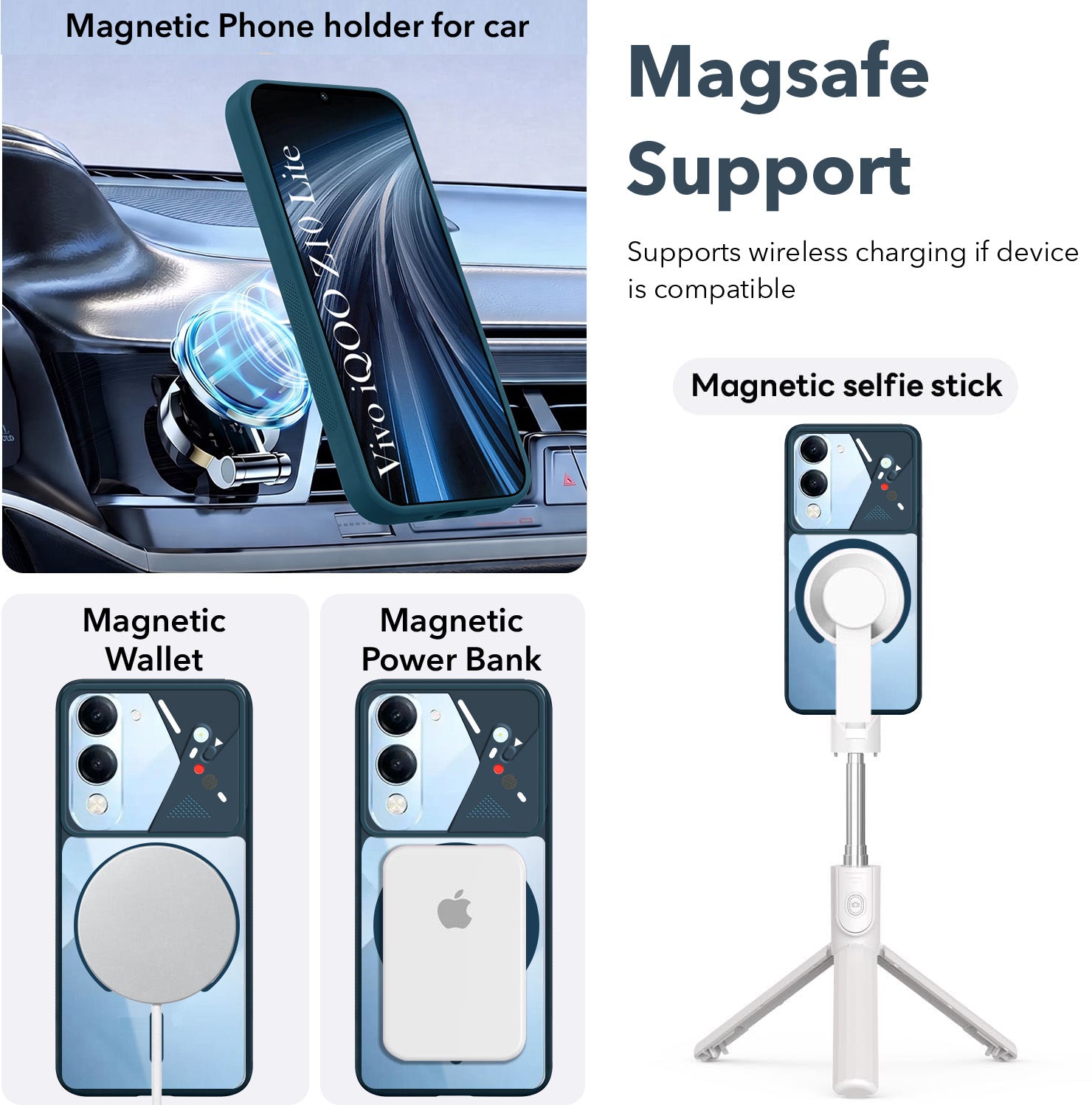 For Vivo iQOO Z10 Lite Back Cover Case Lifetime Anti-Yellow Clear (Camera Protection | Side Grip | Wireless MagSafe Compatible)