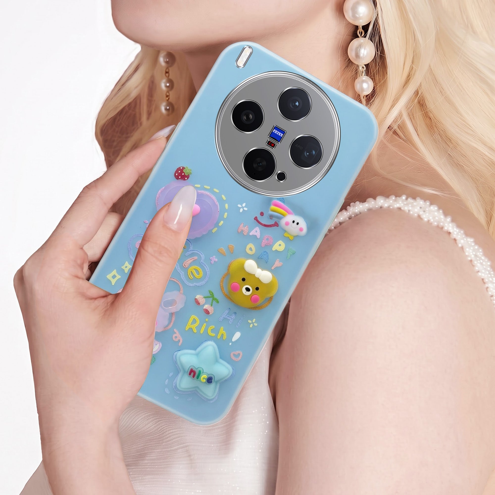 For Vivo X300 5G Back Cover Case (3D Cute Cartoons | Hard Back Side Soft | Matte Premium Finish | HD Printing)