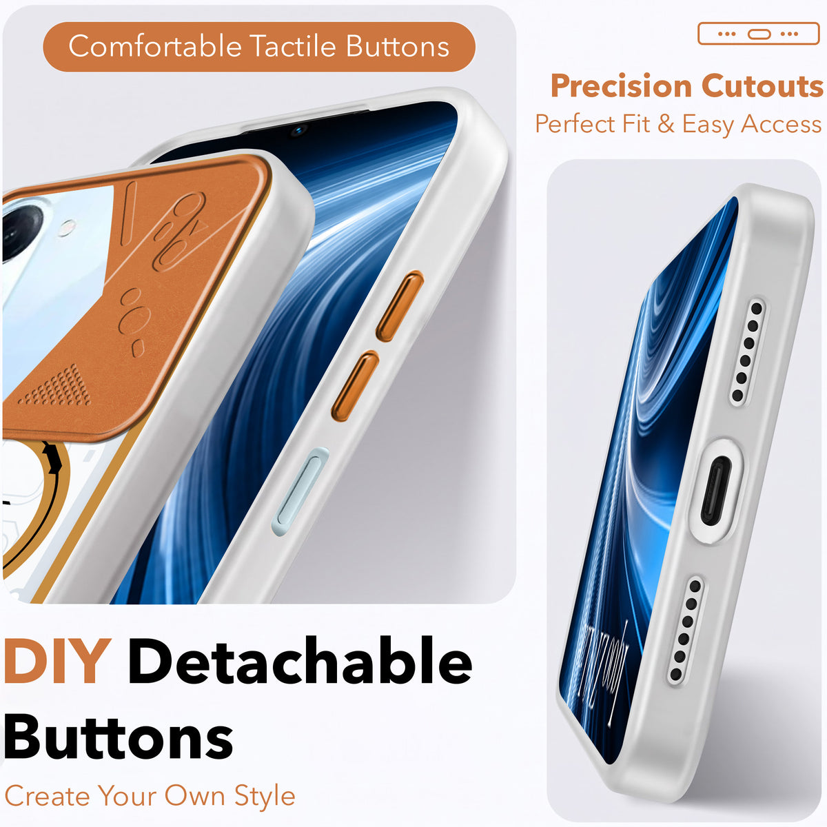 For Vivo iQOO Z10 Lite Metallic Back Cover Case (Metallic Camera Protection & Buttons | Translucent Milky Shade | Hard Polycarbonate)