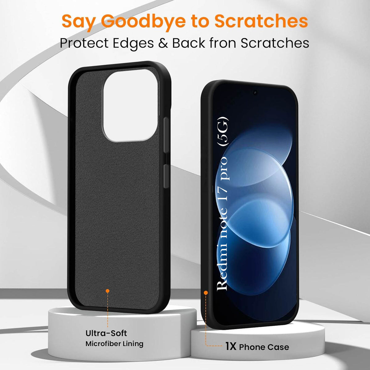 For Redmi Note 17 Pro 5G Back Cover Case Rubberised (Textured Grip Design| Micro-Fiber Cloth Inside | Slim and Light Weight | Soft Touch and Feel)