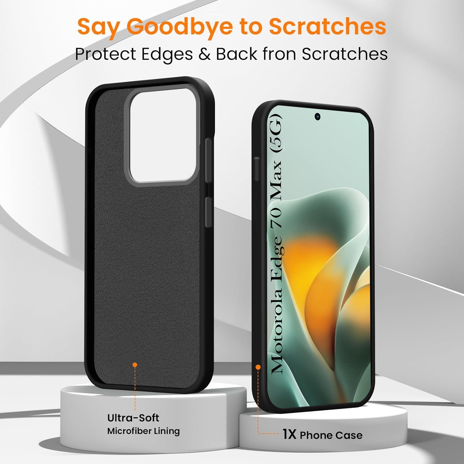 For Motorola Moto Edge 70 Max Back Cover Case Rubberised (Textured Grip Design| Micro-Fiber Cloth Inside | Slim and Light Weight | Soft Touch and Feel)