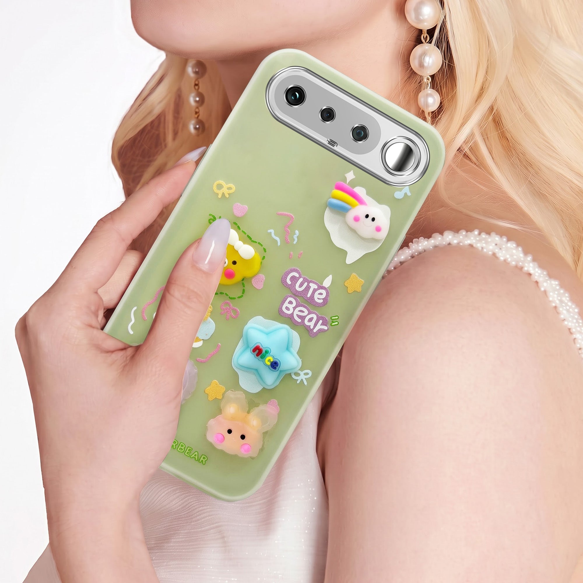 For Realme 16 Back Cover Case (3D Cute Cartoons | Hard Back Side Soft | Matte Premium Finish | HD Printing)