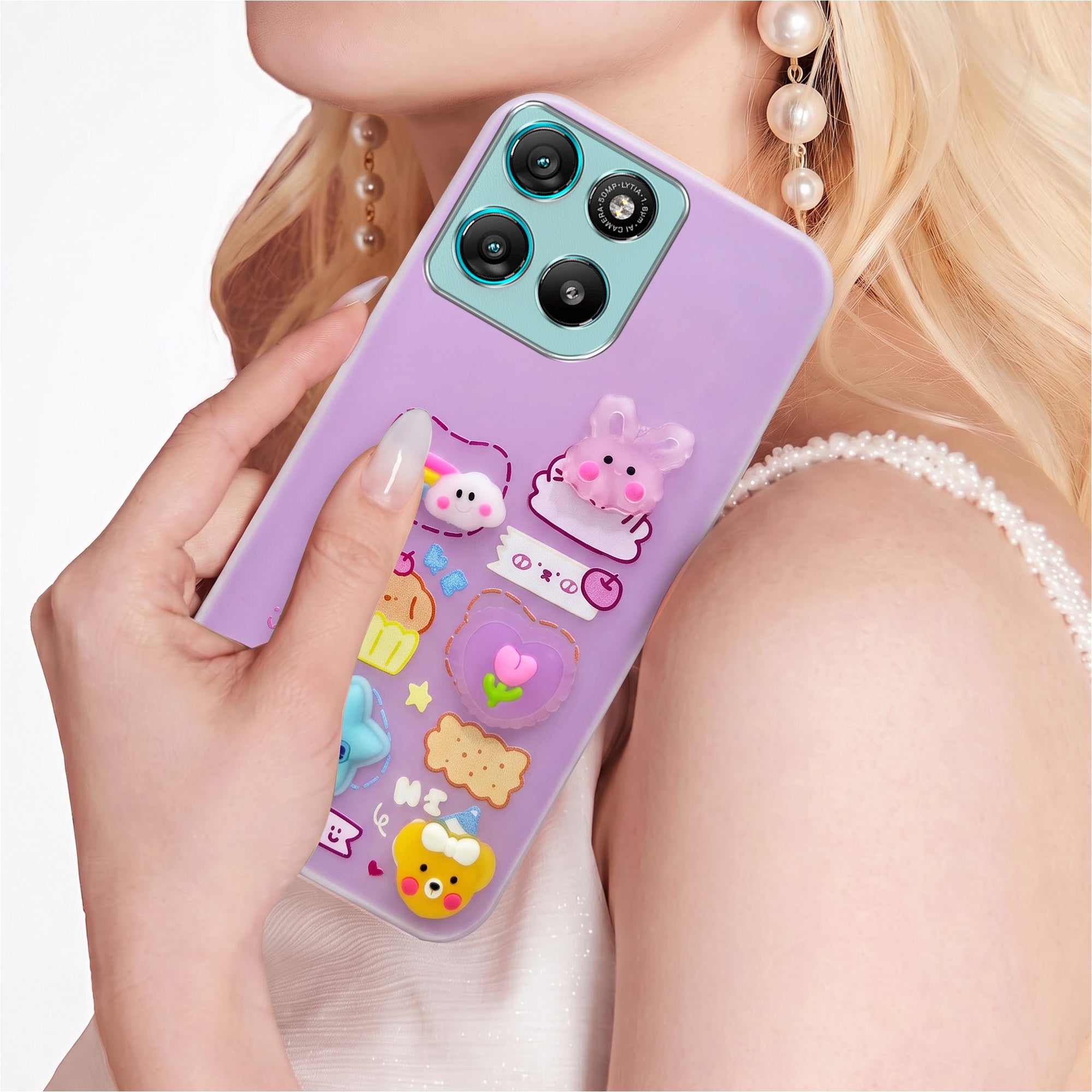 For Motorola Moto G67 Power | G57 Power Back Cover Case (3D Cute Cartoons | Hard Back Side Soft | Matte Premium Finish | HD Printing)