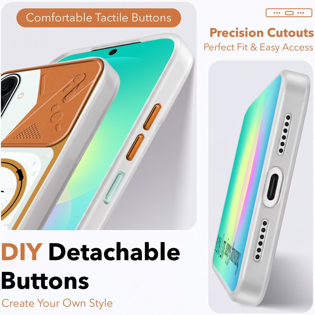 For Samsung Galaxy A27 5G | Galaxy M47 5G Metallic Back Cover Case (Metallic Camera Protection & Buttons | Translucent Milky Shade | Hard Polycarbonate)
