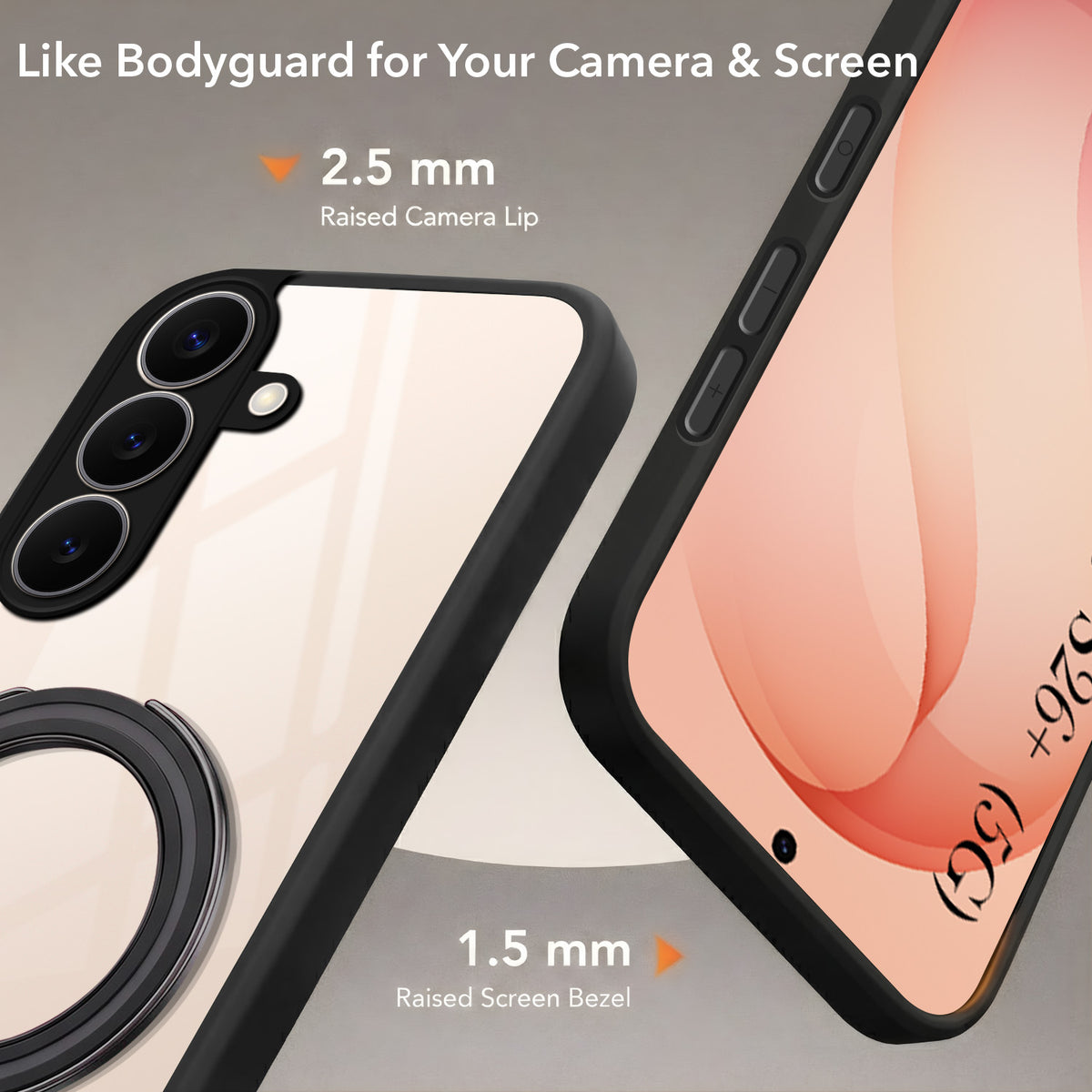 For Samsung Galaxy S26 Plus Back Cover Case (Kick Stand Ring Holder | Life time Anti Yellow | Camera Protection)