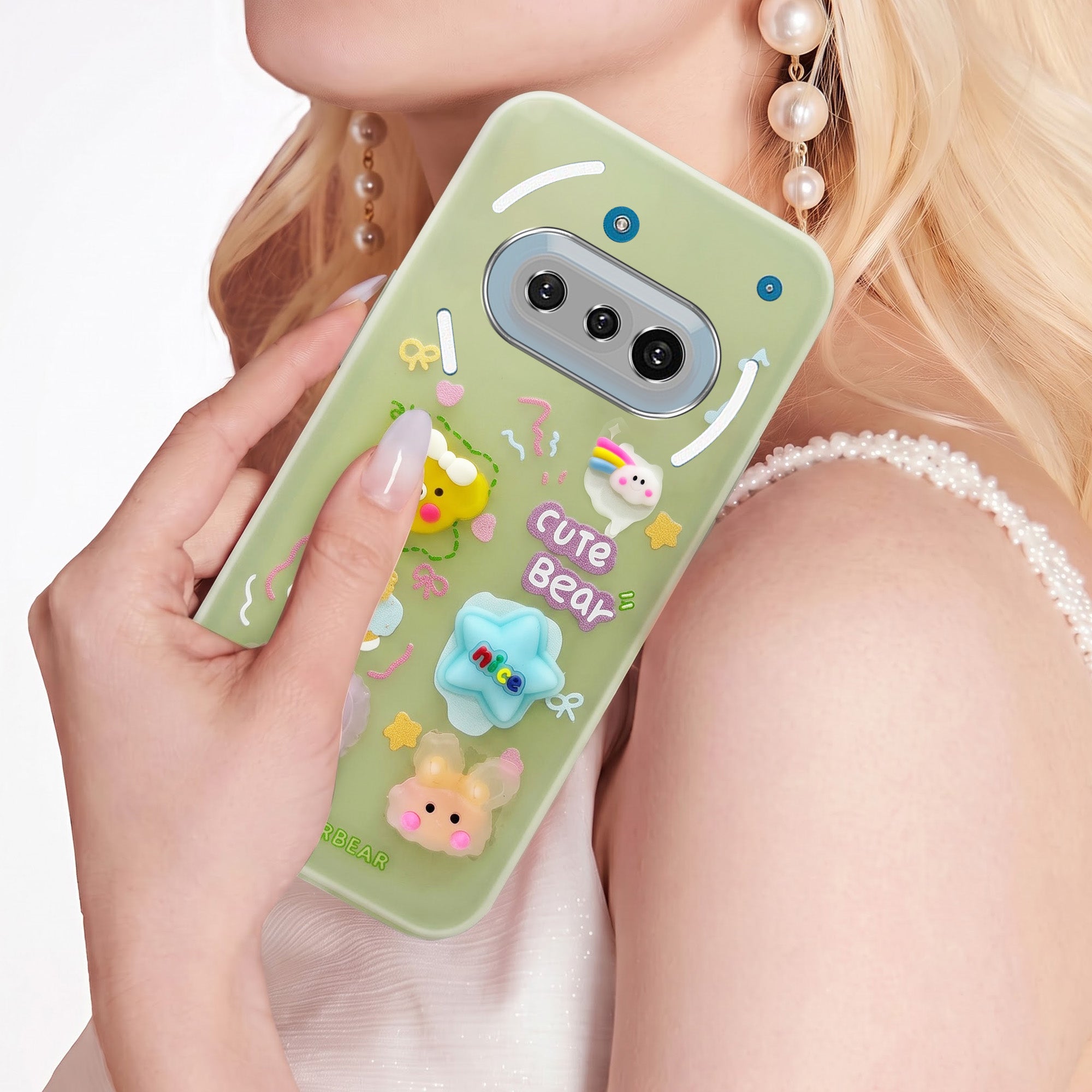 For Nothing Phone 3A 5G Back Cover Case (3D Cute Cartoons | Hard Back Side Soft | Matte Premium Finish | HD Printing)