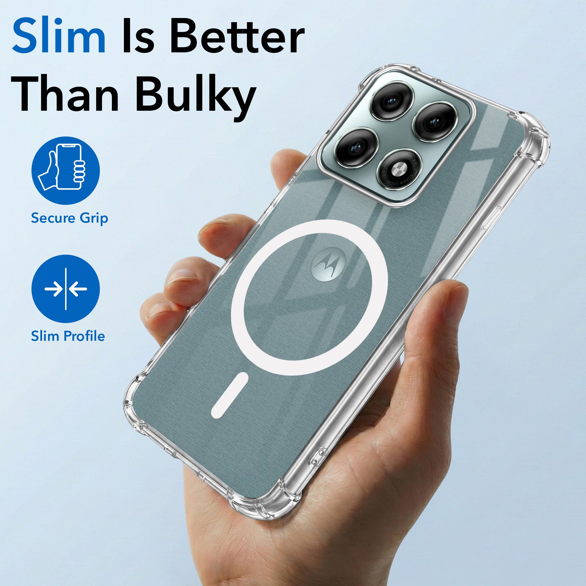 For Motorola Moto Edge 70 Pro Plus 5G Back Cover Shockproof Crystal-Clear (Magsafe Wireless Support | Drop & Camera Protection | Hard Polycarbonate)