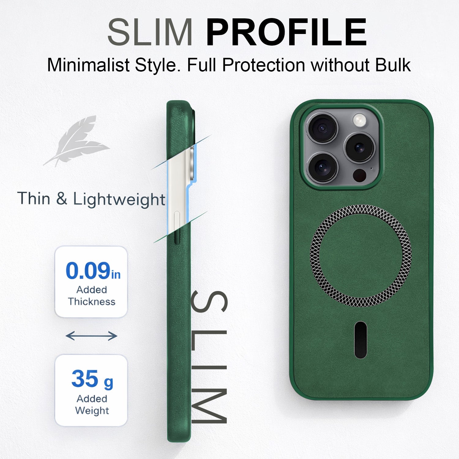 For Apple iPhone 16 Pro Back Cover Case (Sleek Leather Finish | MagSafe Compatible Wireless Charging | Camera Bump Protection)