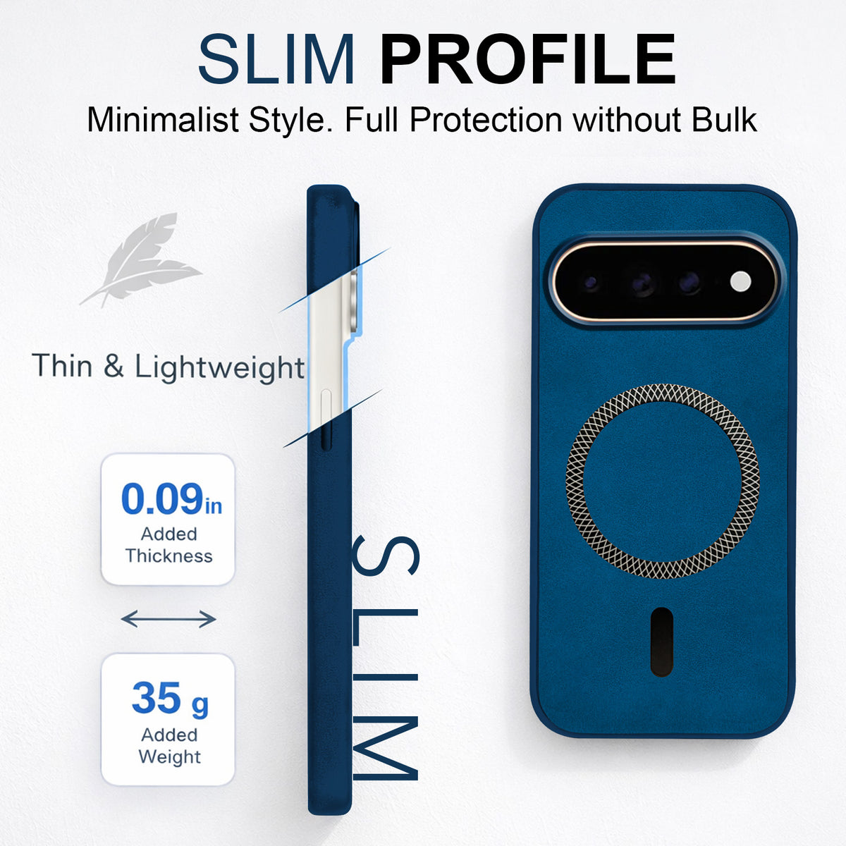 For Google Pixel 11 Pro XL Back Cover Case Leather Finish (MagSafe Compatible Wireless Charging | Soft Touch | Camera Bump Protection)