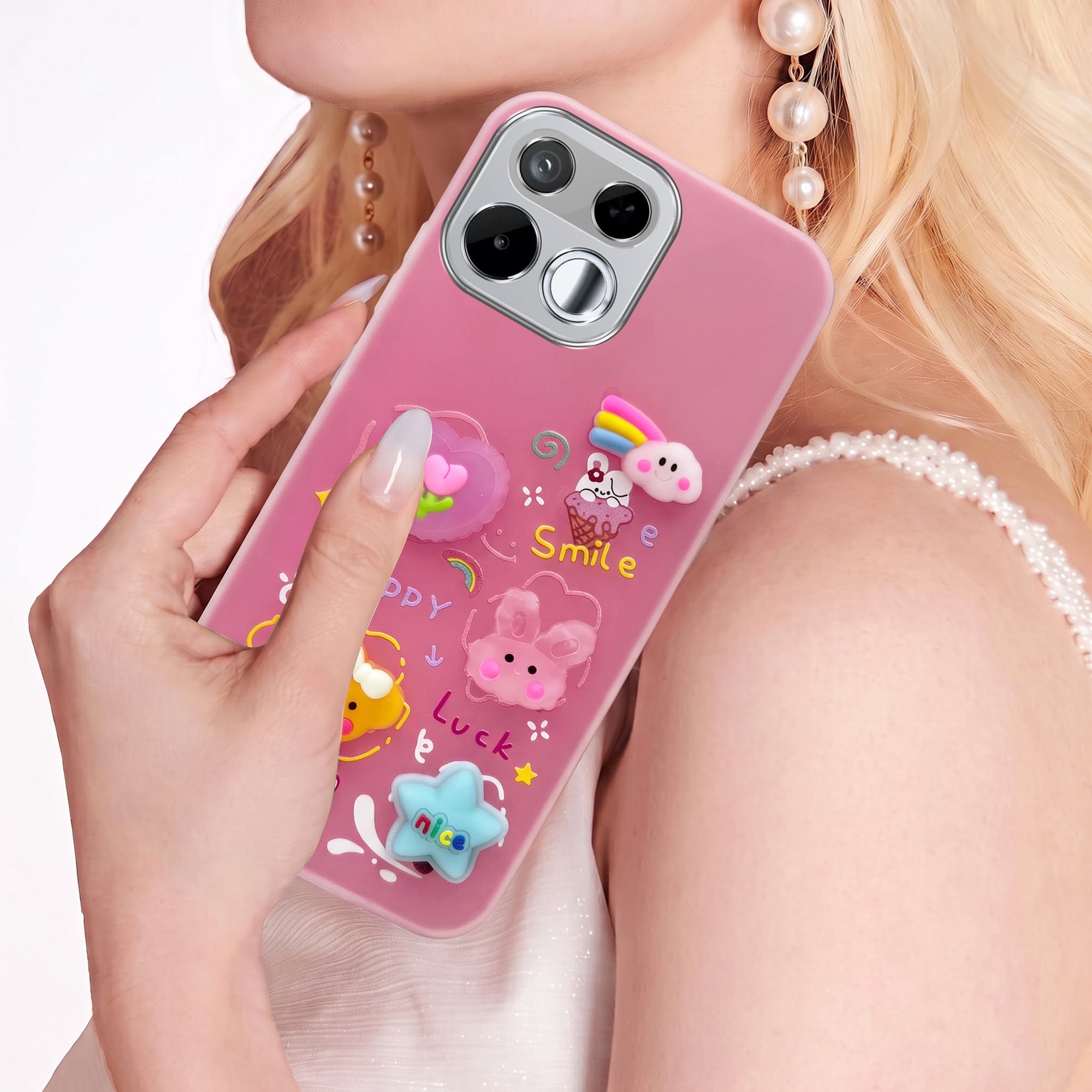For Realme 16T 5G Back Cover Case (3D Cute Cartoons | Hard Back Side Soft | Matte Premium Finish | HD Printing)