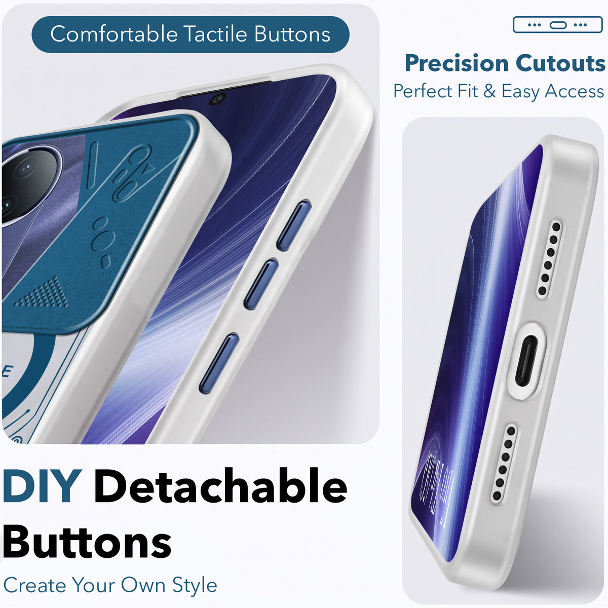 For Vivo T4R Metallic Back Cover Case (Metallic Camera Protection & Buttons | Translucent Milky Shade | Hard Polycarbonate)