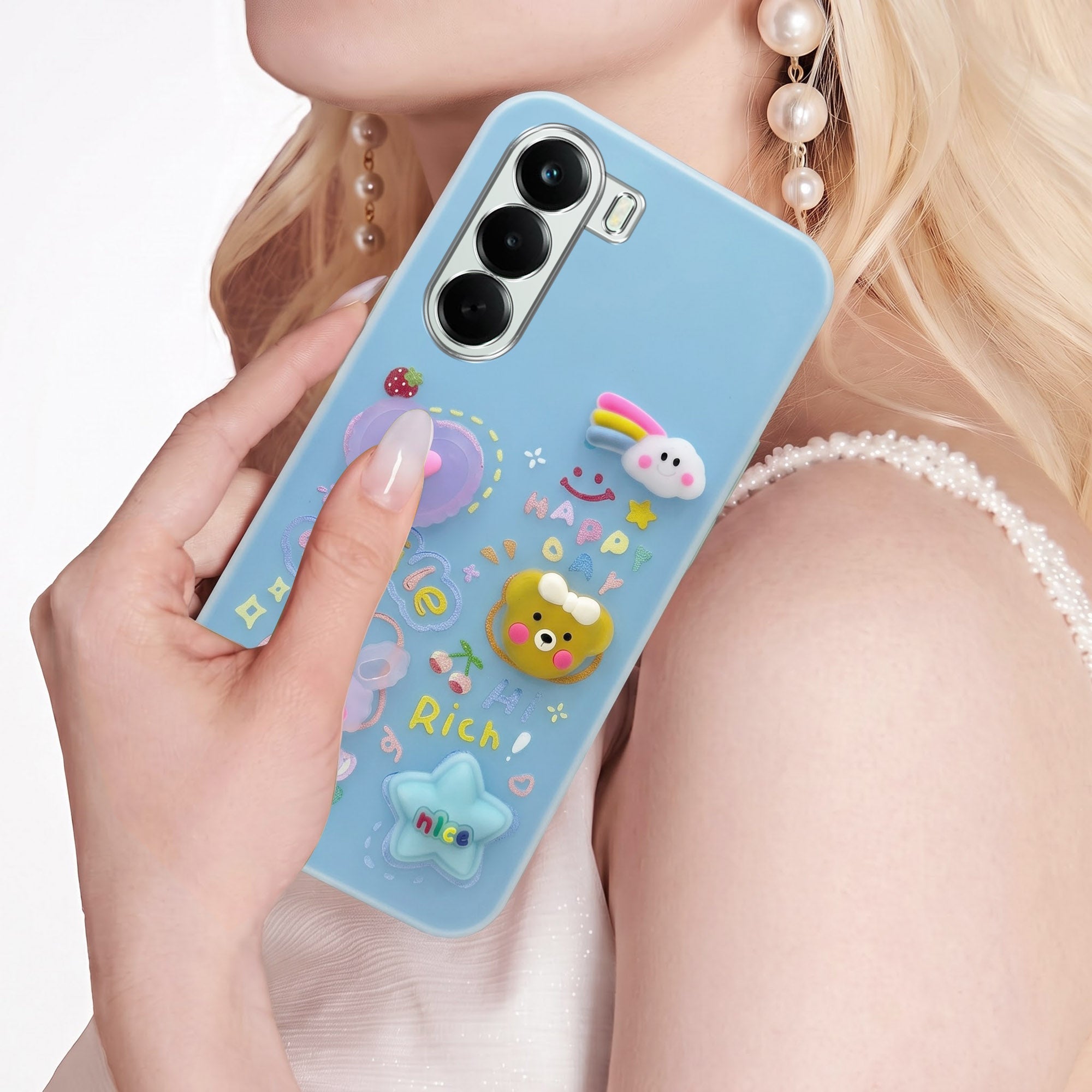 For OnePlus Nord CE 6 Lite Back Cover Case (3D Cute Cartoons | Hard Back Side Soft | Matte Premium Finish | HD Printing)